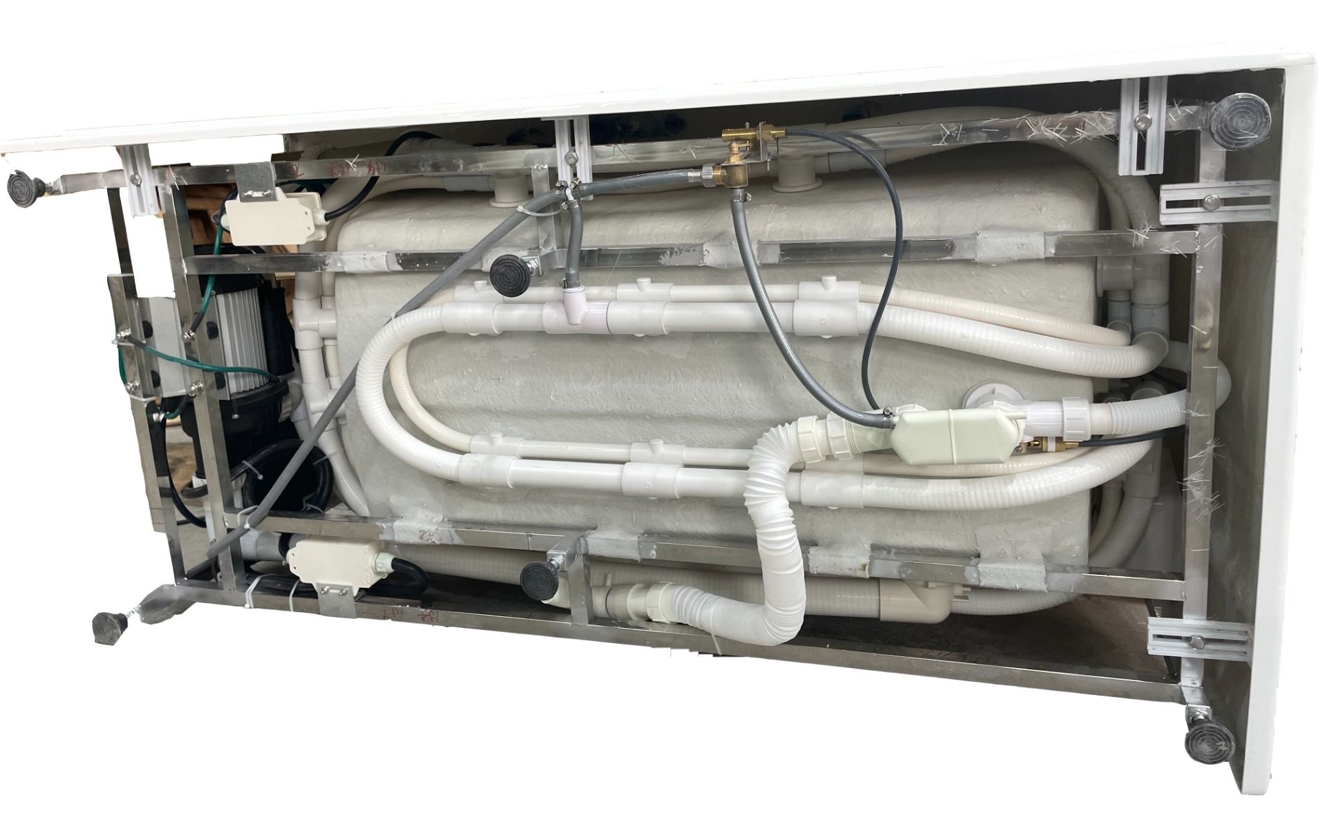 Alternate Image for Eago 59" Acrylic Corner Rectangle Bathtub with Fixtures, White, AM154ETL-R5