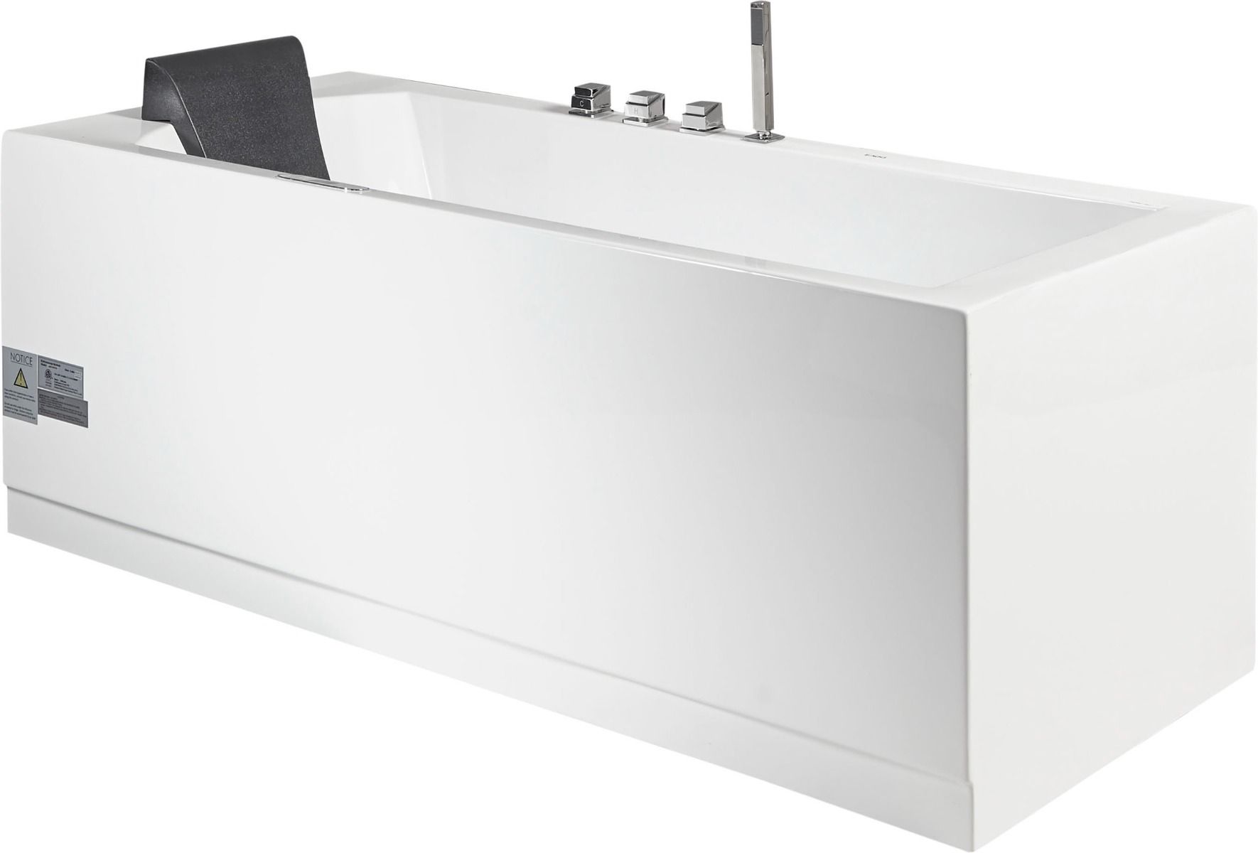 Alternate Image for Eago 59" Acrylic Corner Rectangle Bathtub with Fixtures, White, AM154ETL-R5