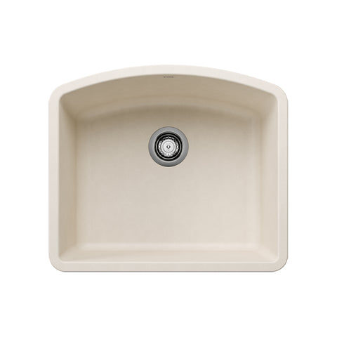 Blanco Diamond 24" Undermount Silgranit Kitchen Sink, Soft White, No Faucet Hole, 443061