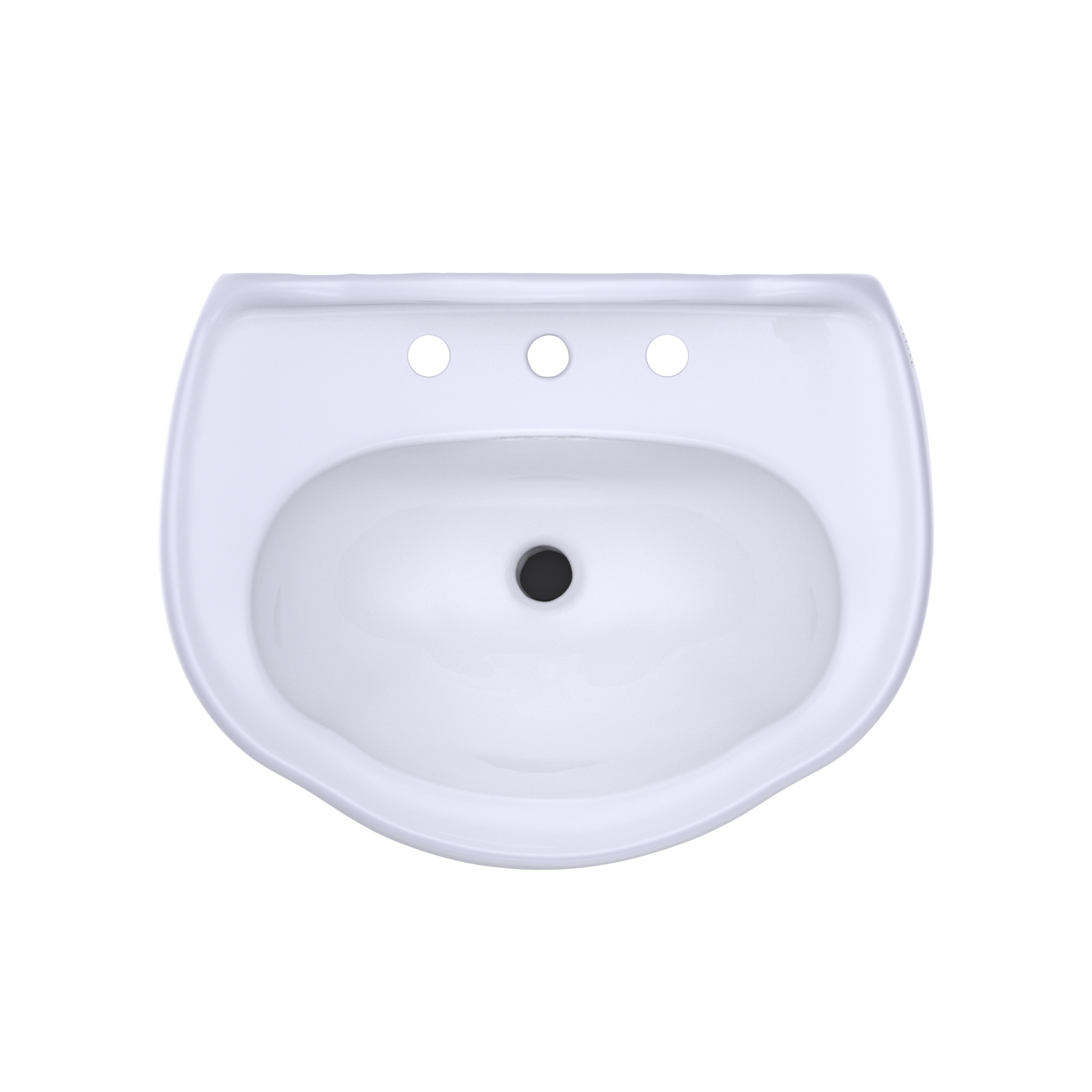Alternate Image for TOTO Whitney Oval Pedestal Bathroom Sink for 8 Inch Center Faucets, Cotton White, Vitreous China, LPT754.8#01