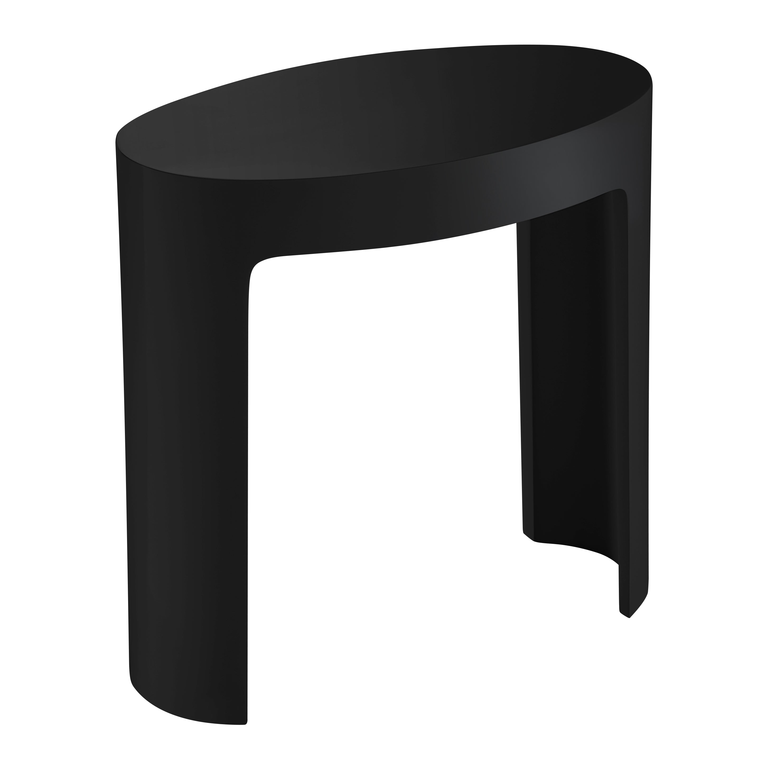 Alternate Image for ALFI brand ABST66BM Black Matte Solid Surface Resin Bathroom / Shower Stool, Black & White