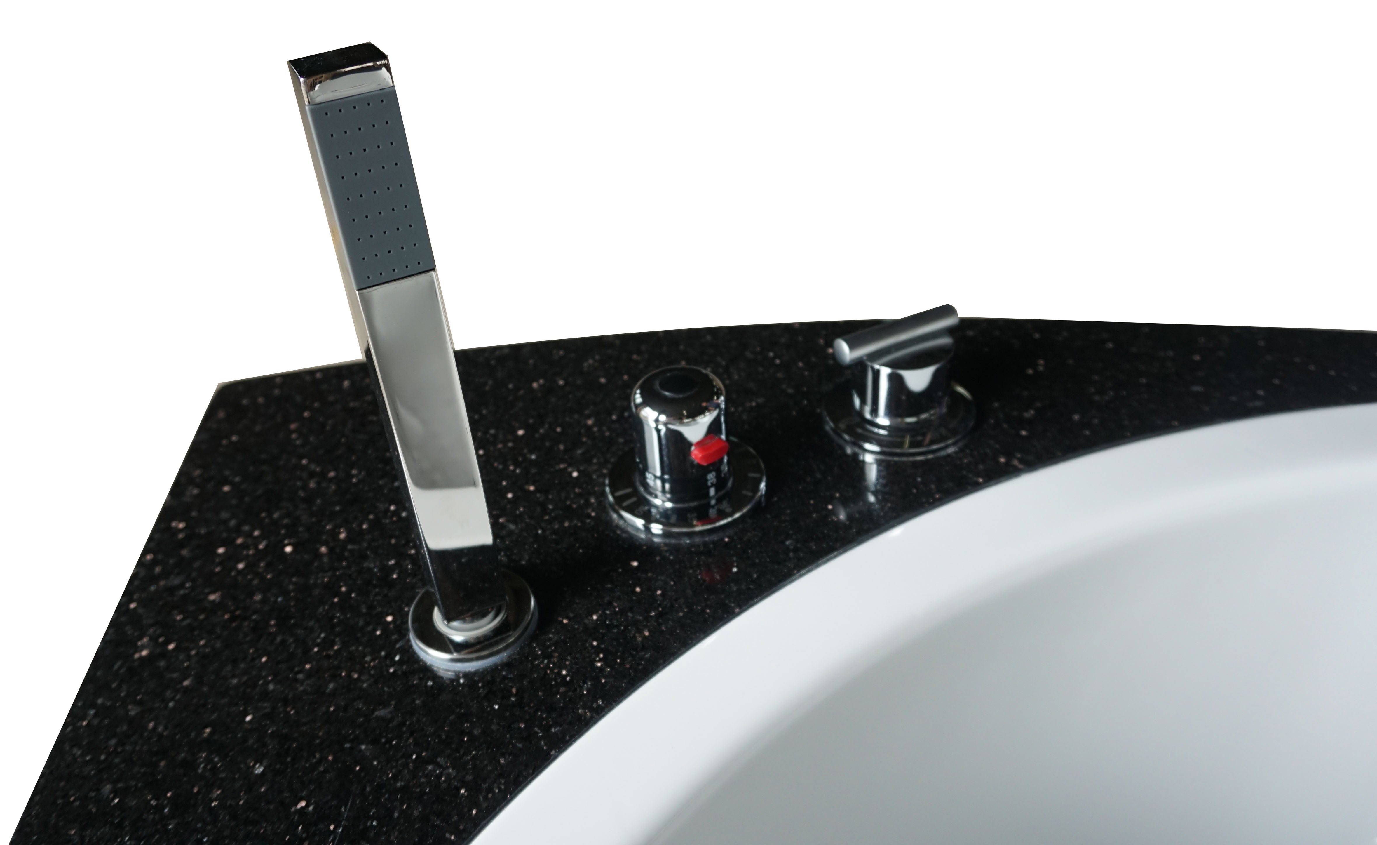 Alternate Image for Eago 67" Acrylic Corner Neo-angle Round Bathtub, White, AM113ETL-R