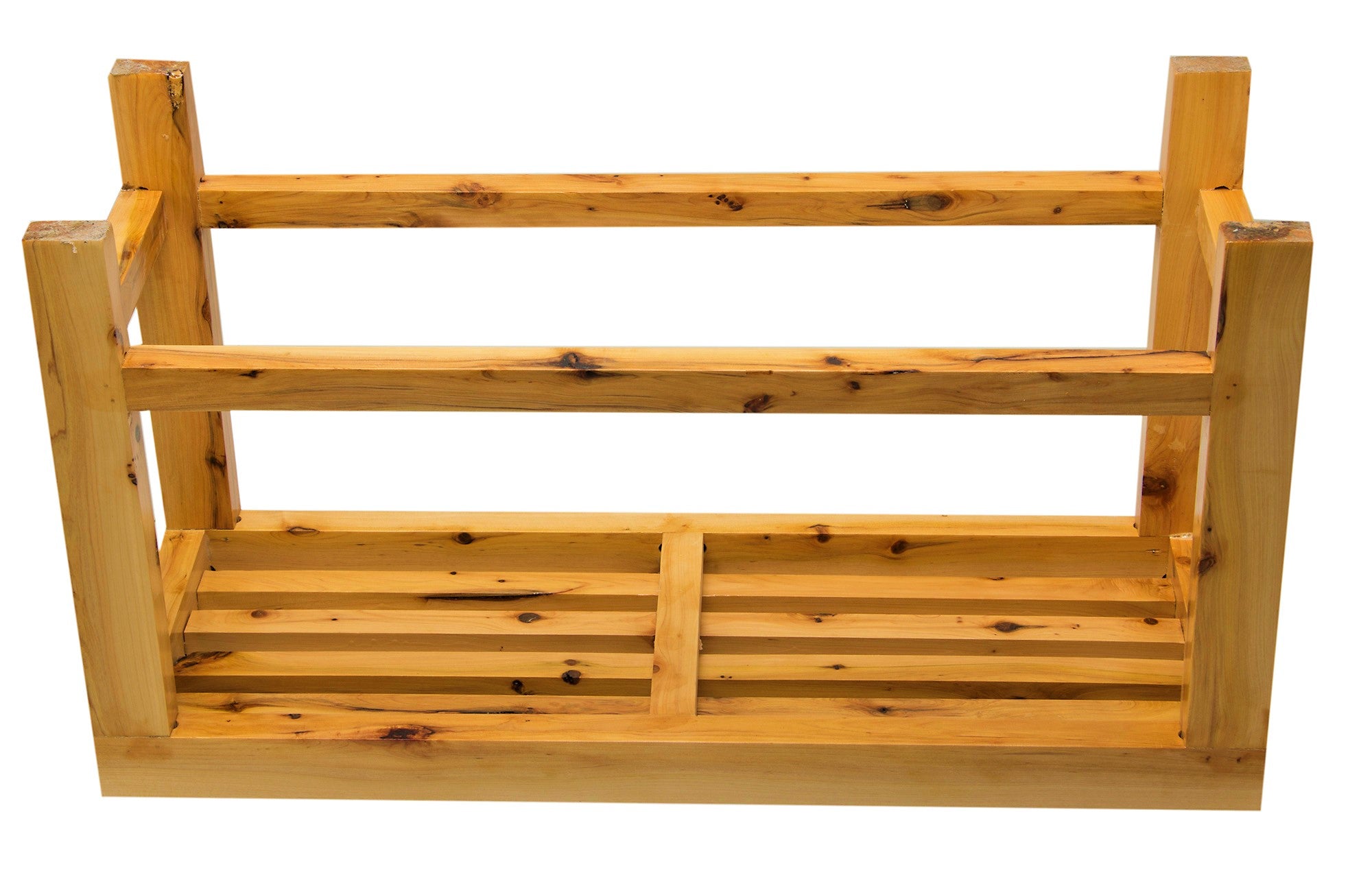 Alternate Image for ALFI brand AB4401 26" Solid Wooden Slated Single Person Sitting Bench, Cedar Wood, Natural Wood