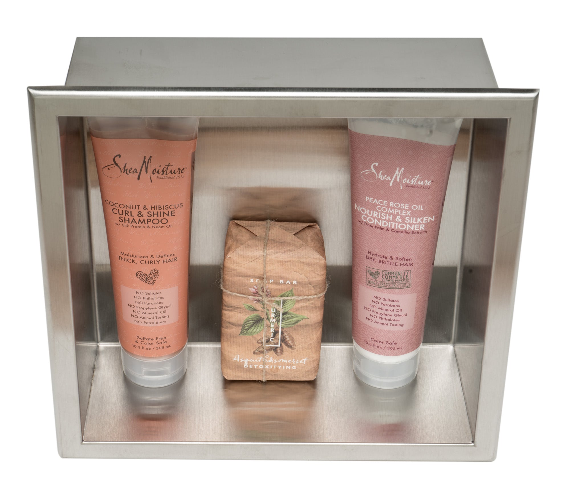 Alternate Image for ALFI brand ABN1212-BSS 12 x 12 Brushed Stainless Steel Square Single Shelf Bath Shower Niche, 20 Gauge