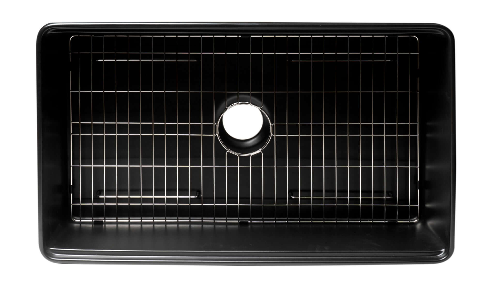 Alternate Image for ALFI brand 33" Fireclay Workstation Farmhouse Step Rim Sink with Accessories, Black Matte, No Faucet Hole, ABFS3320S-BM