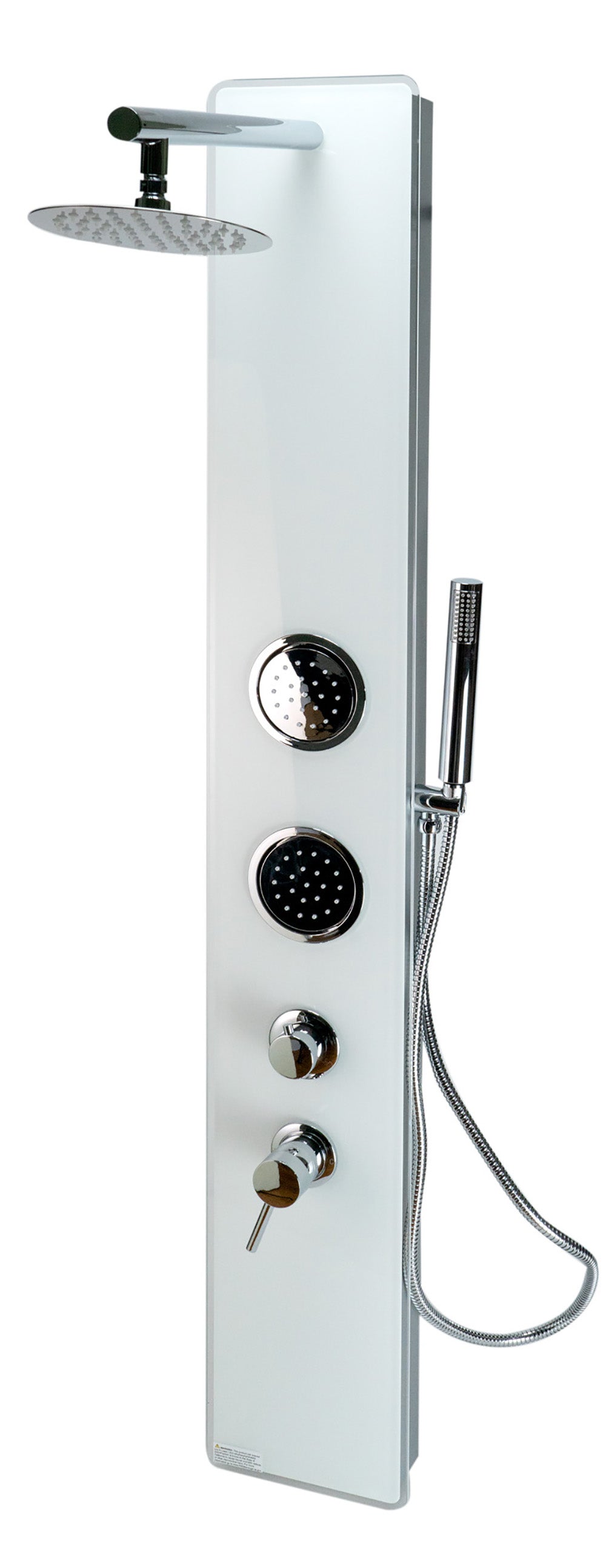 Alternate Image for ALFI brand ABSP50W White Glass Shower Panel with 2 Body Sprays and Rain Shower Head