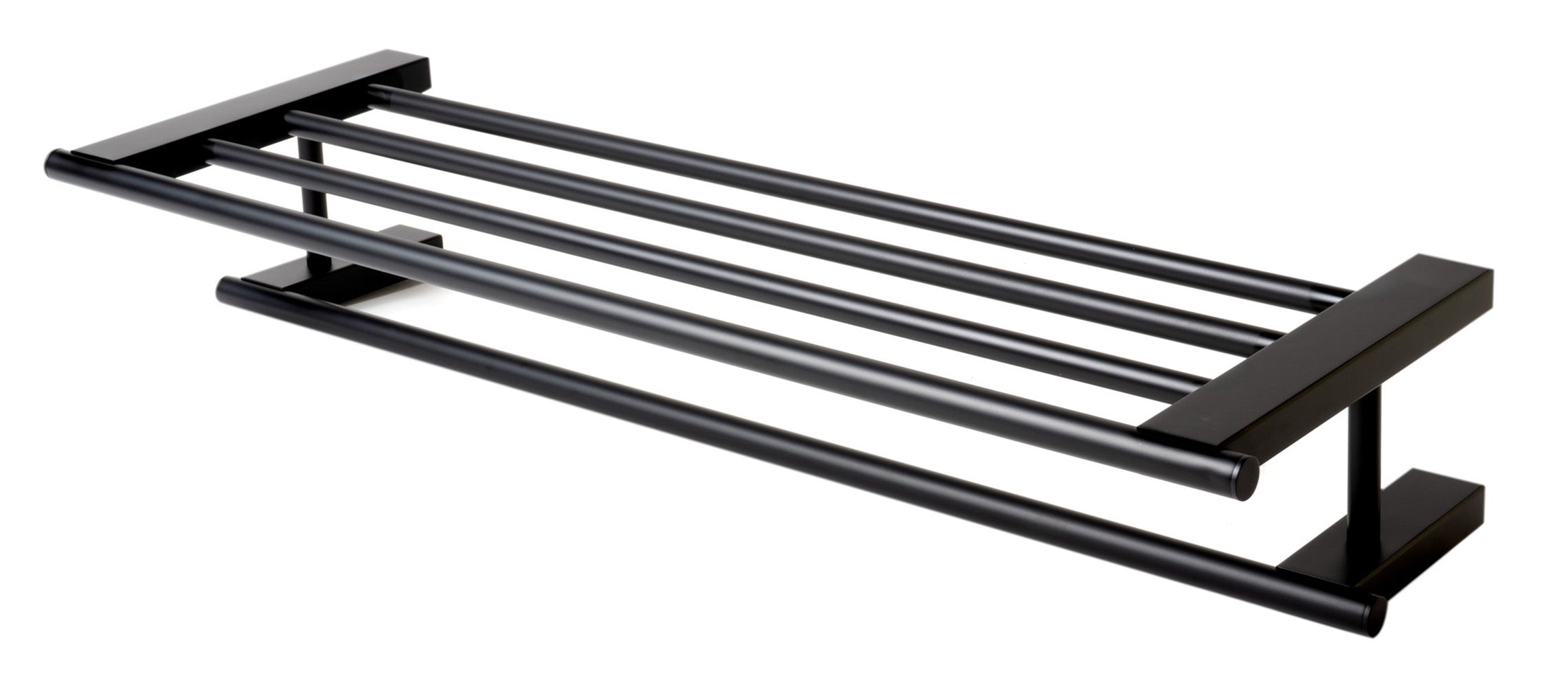 ALFI brand AB9564-BM Black Matte 26" Towel Bar & Shelf, Brass