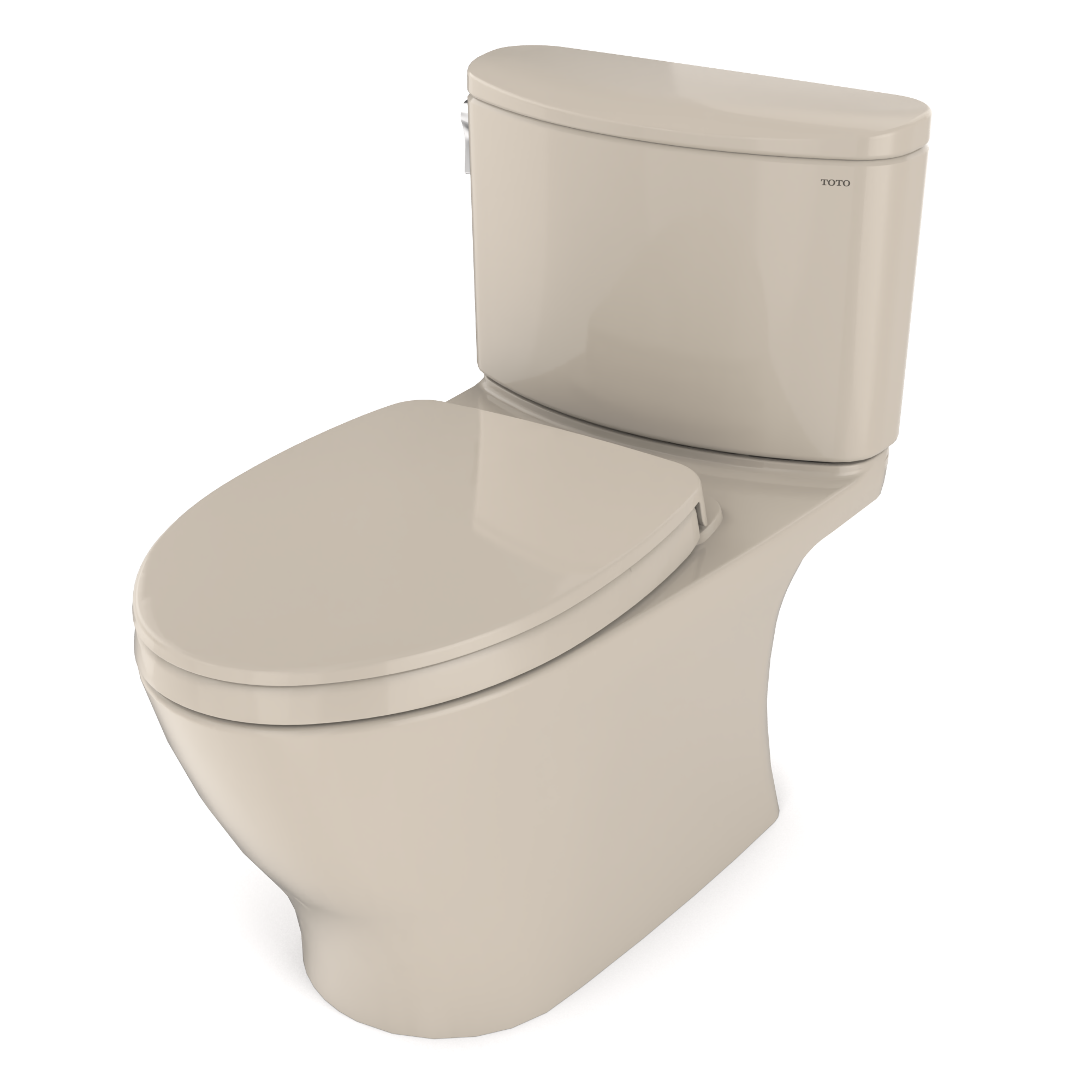 Alternate Image for TOTO Nexus Two-Piece Elongated 1.28 GPF Universal Height Toilet with CEFIONTECT and SS124 SoftClose Seat, WASHLET+ Ready, Bone, Vitreous China, MS442124CEFG#03