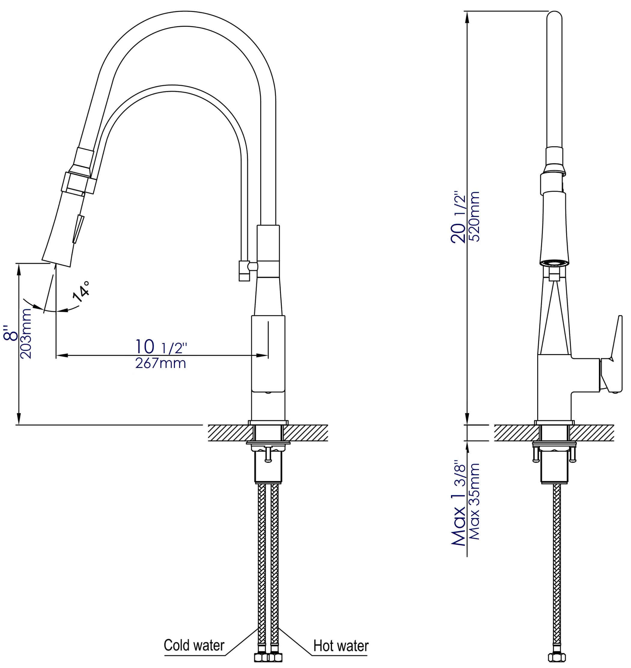 Alternate Image for ALFI brand 1.8 GPM Lever Gooseneck Spout Touch Kitchen Faucet, Modern, Gray, Brushed Nickel, ABKF3023-BN