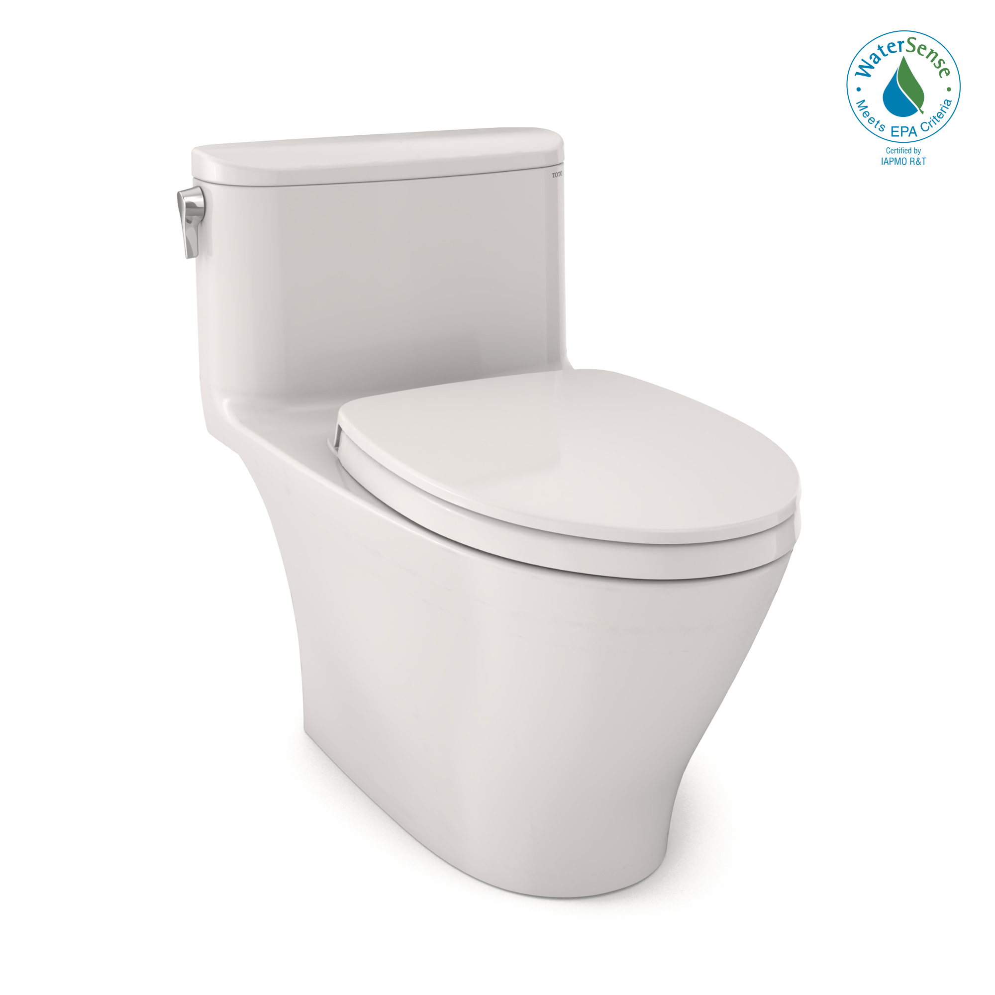 Alternate Image for TOTO Nexus One-Piece Elongated 1.28 GPF Universal Height Toilet with CEFIONTECT and SS124 SoftClose Seat, WASHLET+ Ready, Colonial White, Vitreous China, MS642124CEFG#11