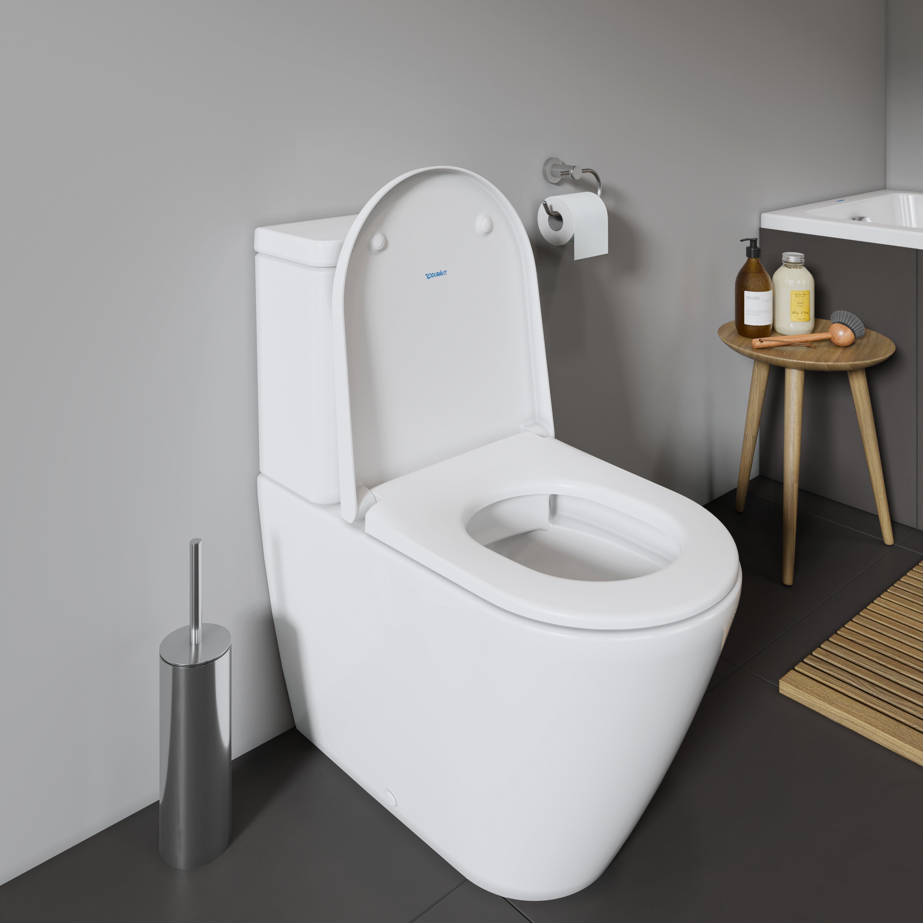 D-Neo Round Slow Close Toilet Seat in White