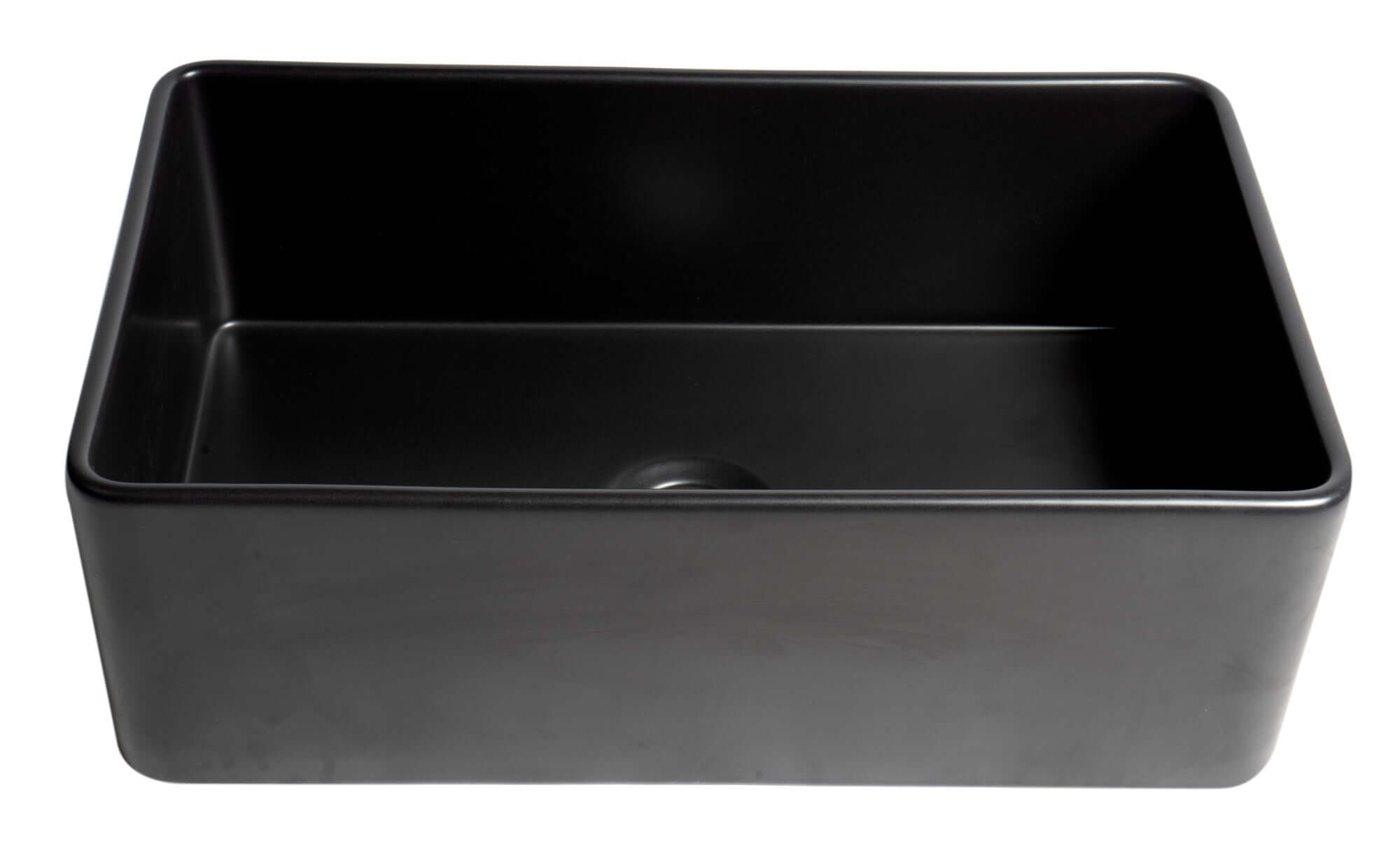 Alternate Image for ALFI brand 30" Fireclay Farmhouse Sink, Black Matte, No Faucet Hole, ABF3018-BM