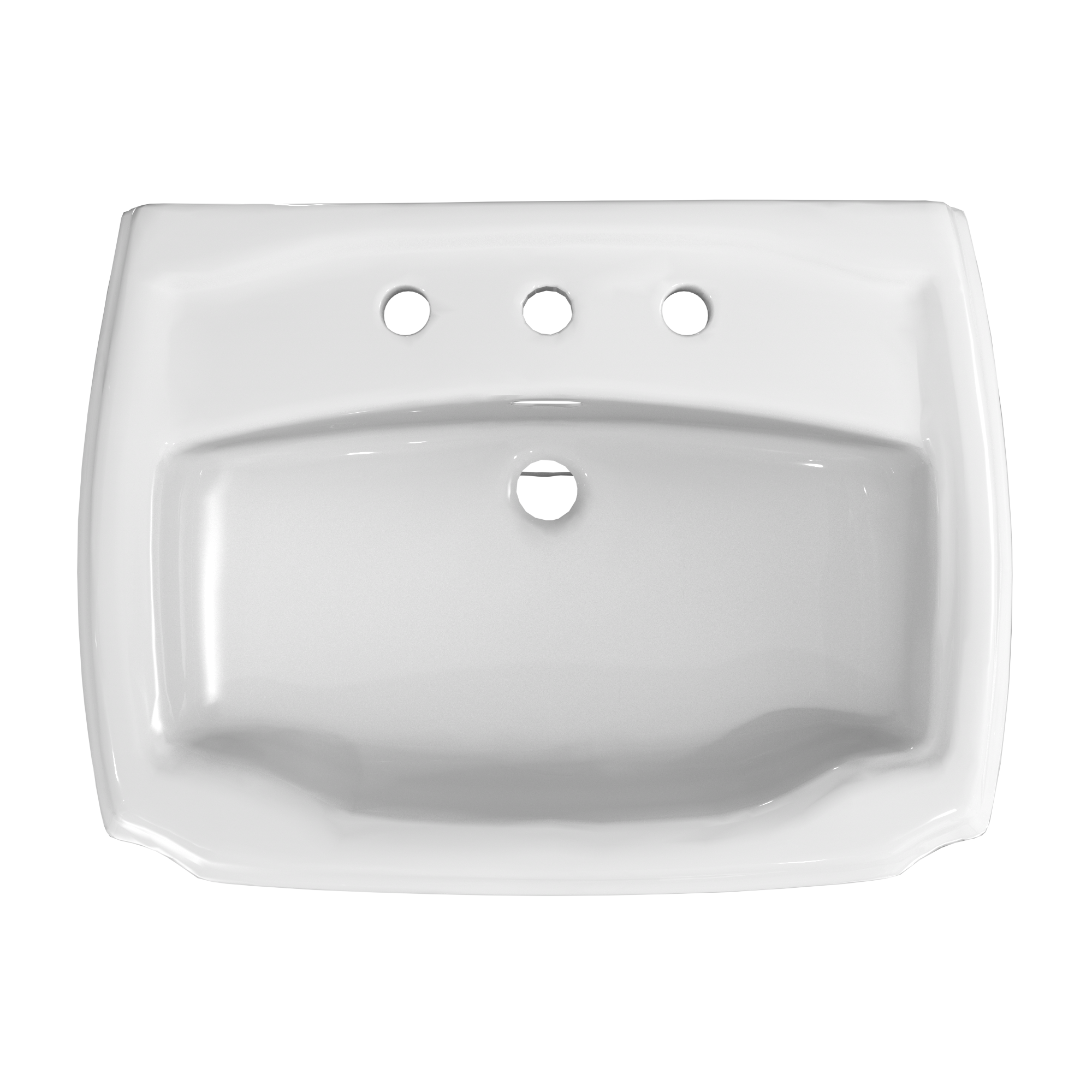 Alternate Image for TOTO Guinevere 27-1/8" x 19-7/8" Rectangular Pedestal Bathroom Sink for 8 Inch Center Faucets, Cotton White, Vitreous China, LPT970.8#01