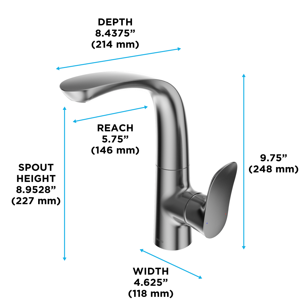 Alternate Image for TOTO GO 1.2 GPM Single Side-Handle Bathroom Sink Faucet with COMFORT GLIDE Technology and Drain Assembly, Brushed Nickel, Brass, TLG01309U#BN