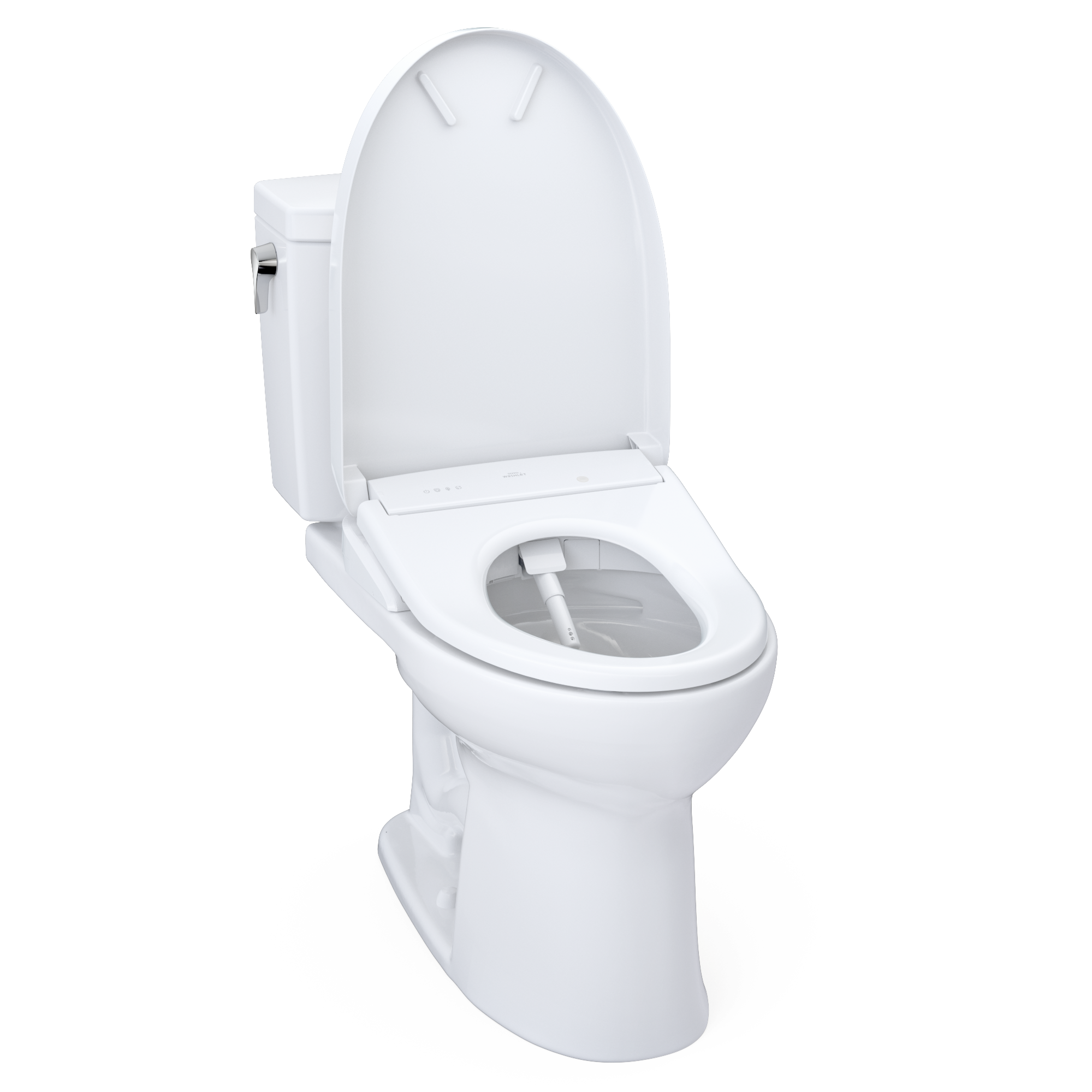 Alternate Image for TOTO WASHLET+ Drake II 1G Two-Piece Elongated 1.0 GPF Toilet and WASHLET+ S7 Contemporary Bidet Seat, Cotton White, Vitreous China|Plastic, MW4544726CUFG#01
