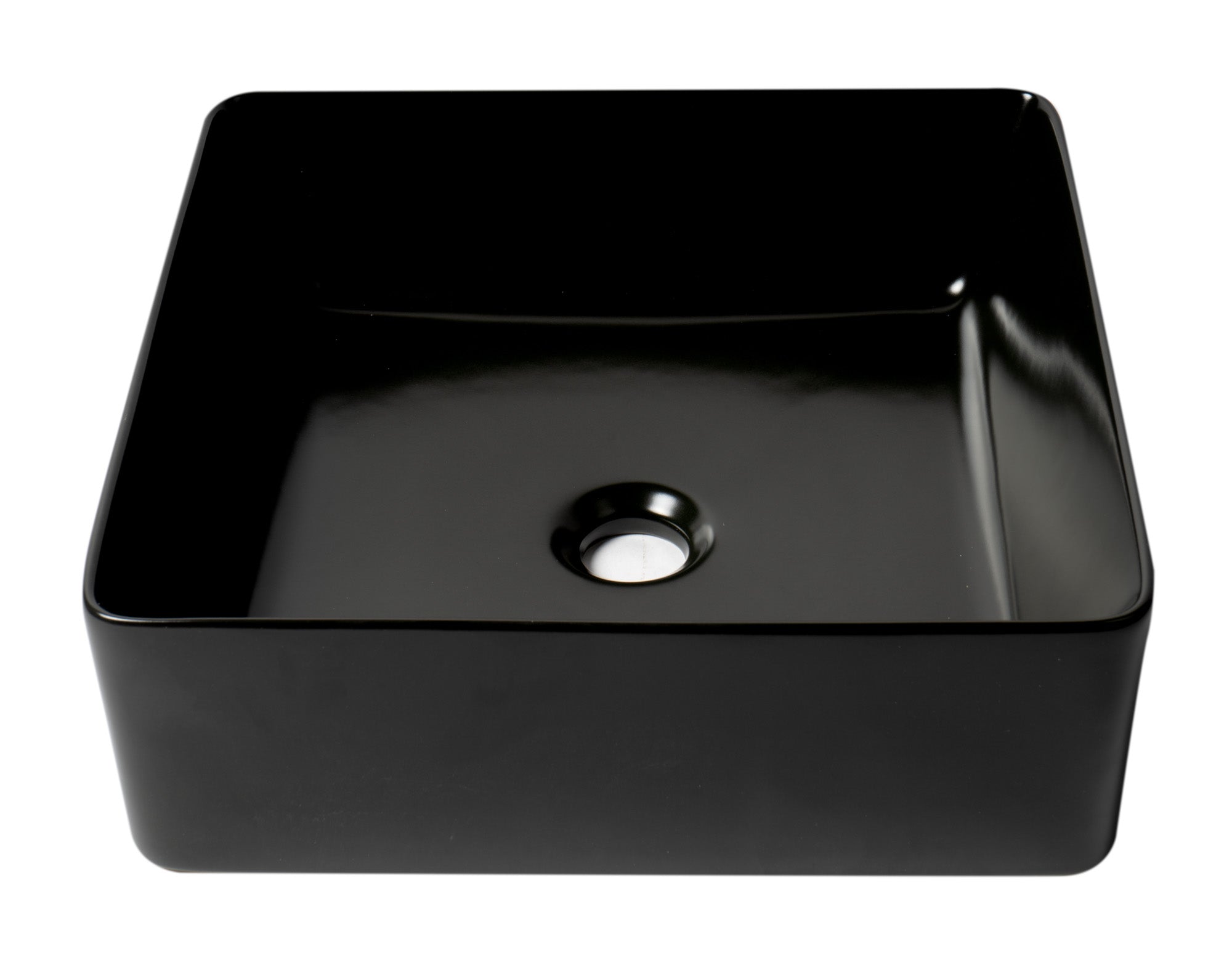 Alternate Image for ALFI brand 15.13" x 15.13" Square Above Mount Porcelain Bathroom Sink, Black Matte, No Faucet Hole, ABC903-BM