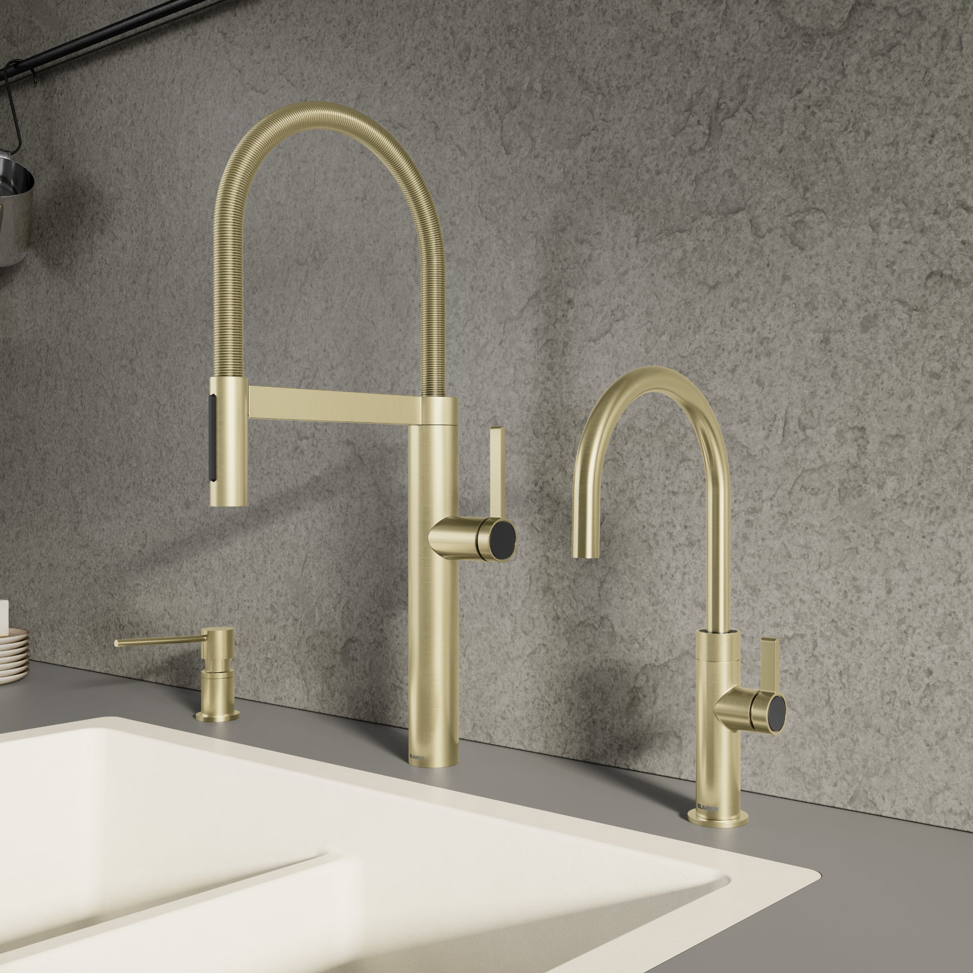 Alternate Image for Blanco Culina II Semi-Pro Pull-Down Dual-Spray Kitchen Faucet, Satin Gold, 1.5 GPM, Brass, 527476