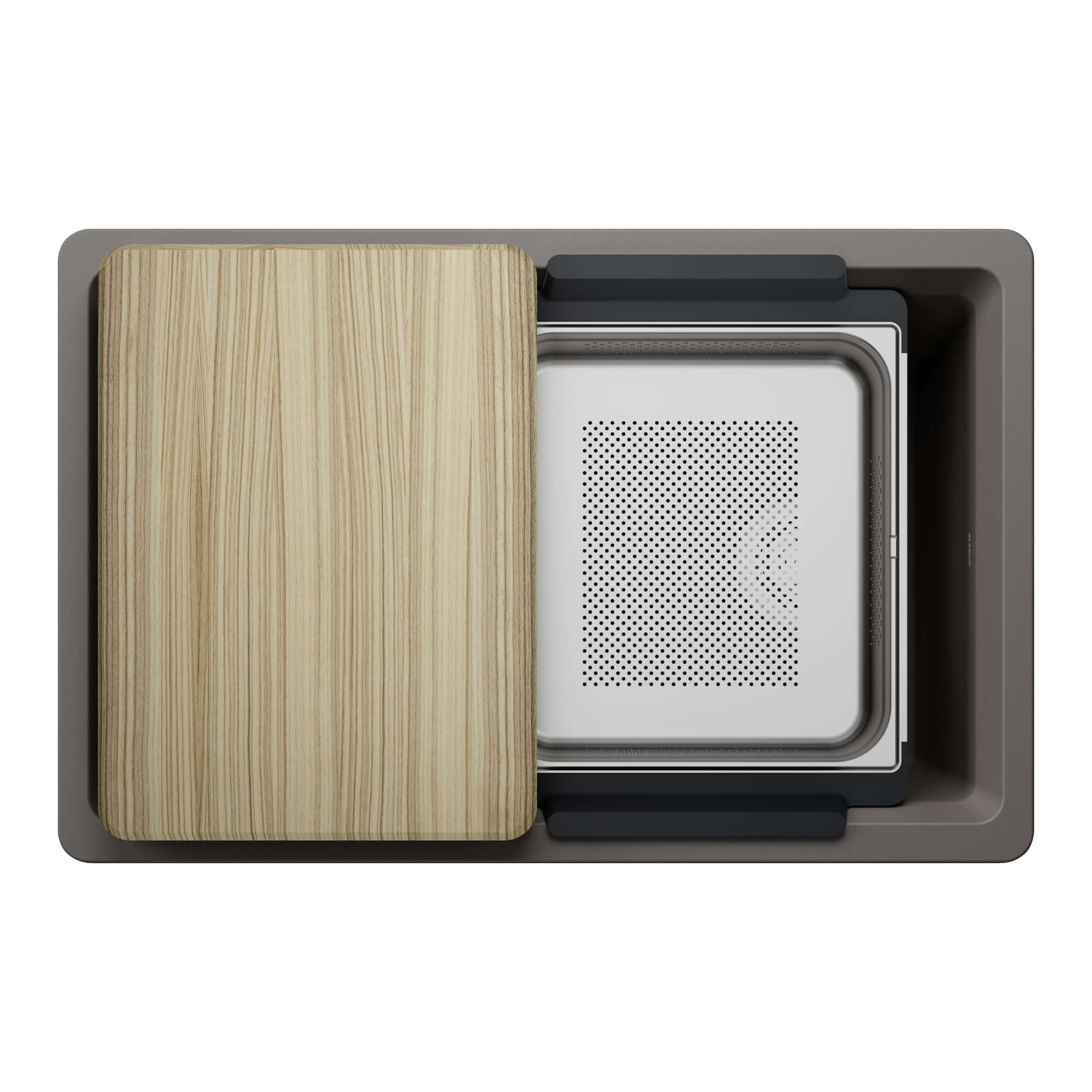 Alternate Image for Blanco Inteos 30" Undermount Silgranit Workstation Kitchen Sink, Volcano Gray, No Faucet Hole, 443309