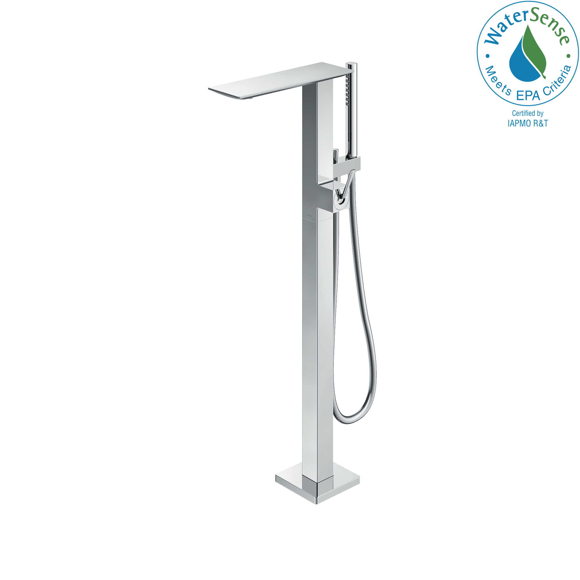 TOTO ZL Single-Handle Freestanding Tub Filler Faucet with 1.75 GPM Handshower, Polished Chrome, Brass, TBP02303U#CP