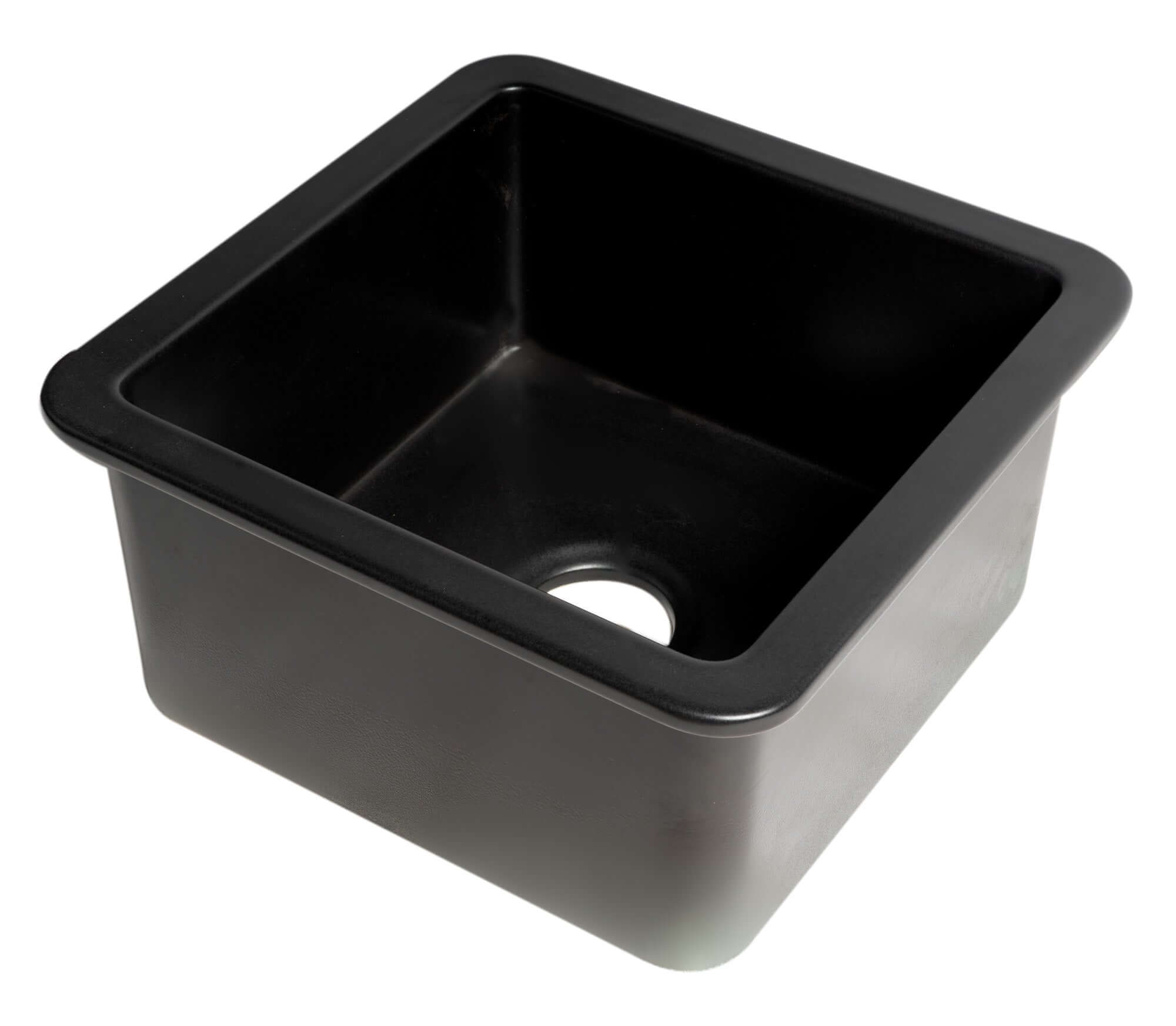 Alternate Image for ALFI brand 18" Square Fireclay Bar/Prep Sink, Black Matte, ABF1818S-BM