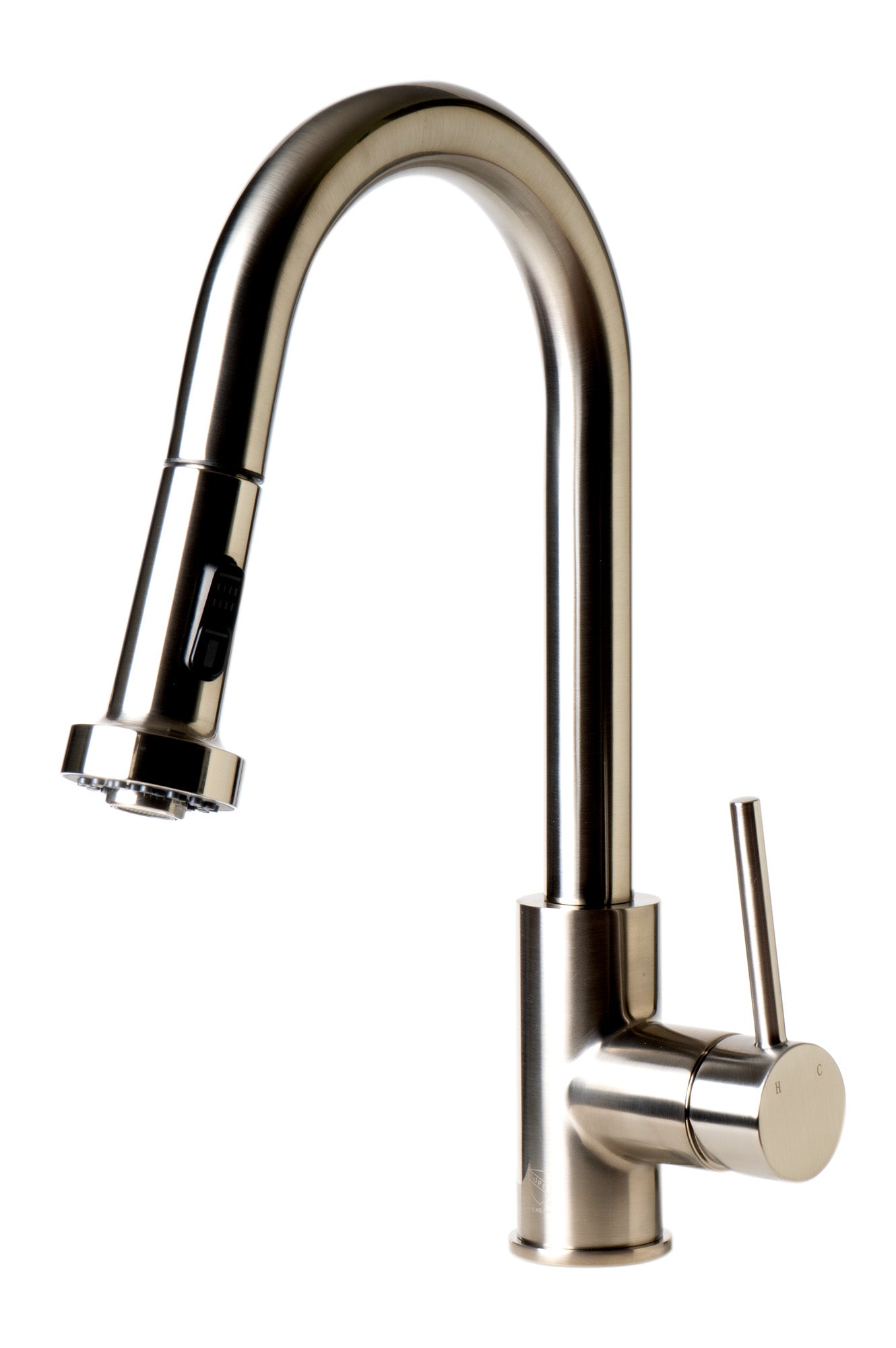 Alternate Image for ALFI brand 1.66 GPM Lever Gooseneck Spout Touchless Kitchen Faucet, Modern, Gray, Pull Down, Brushed Nickel, ABKF3262-BN