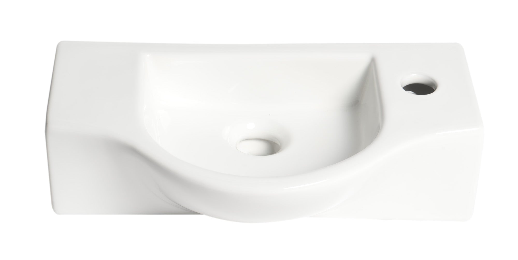 Alternate Image for ALFI brand 17.75" x 9.88" Rectangle Wall Mount Porcelain Bathroom Sink, White, 1 Faucet Hole, ABC114
