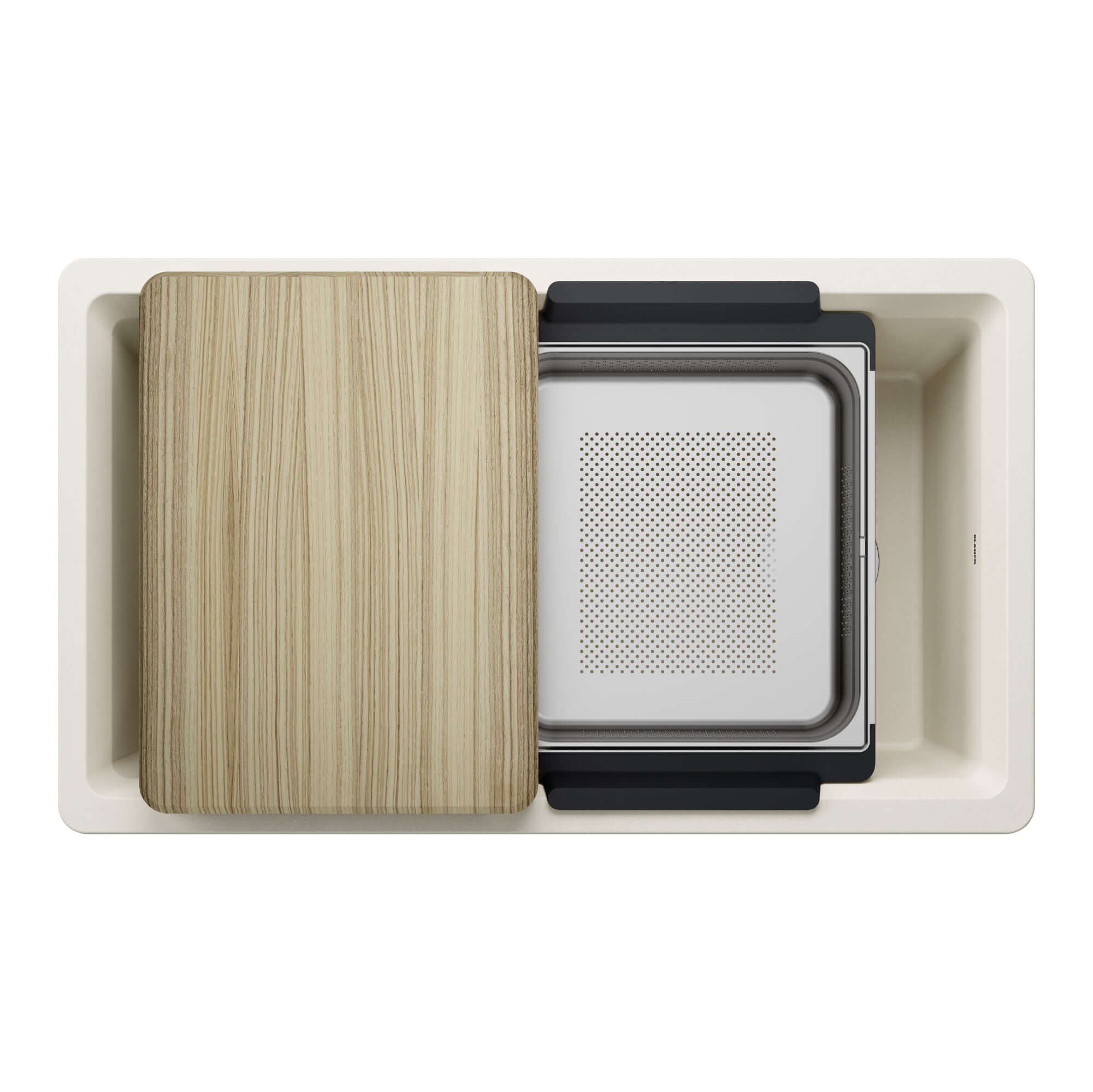 Alternate Image for Blanco Inteos 33" Undermount Silgranit Workstation Kitchen Sink, Soft White, No Faucet Hole, 443318