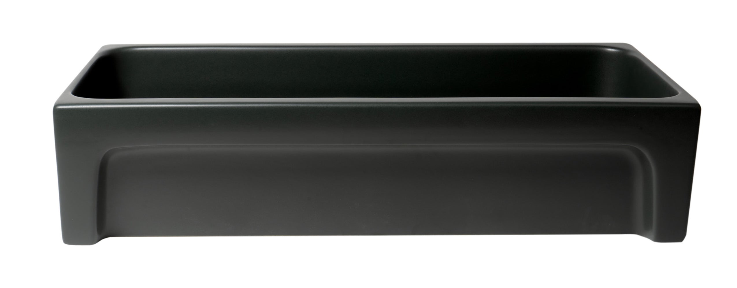 Alternate Image for ALFI brand 35.5" x 17.75" Rectangle Above Mount or Semi Recessed Fireclay Bathroom Sink, Black Matte, No Faucet Hole, AB36TRBM