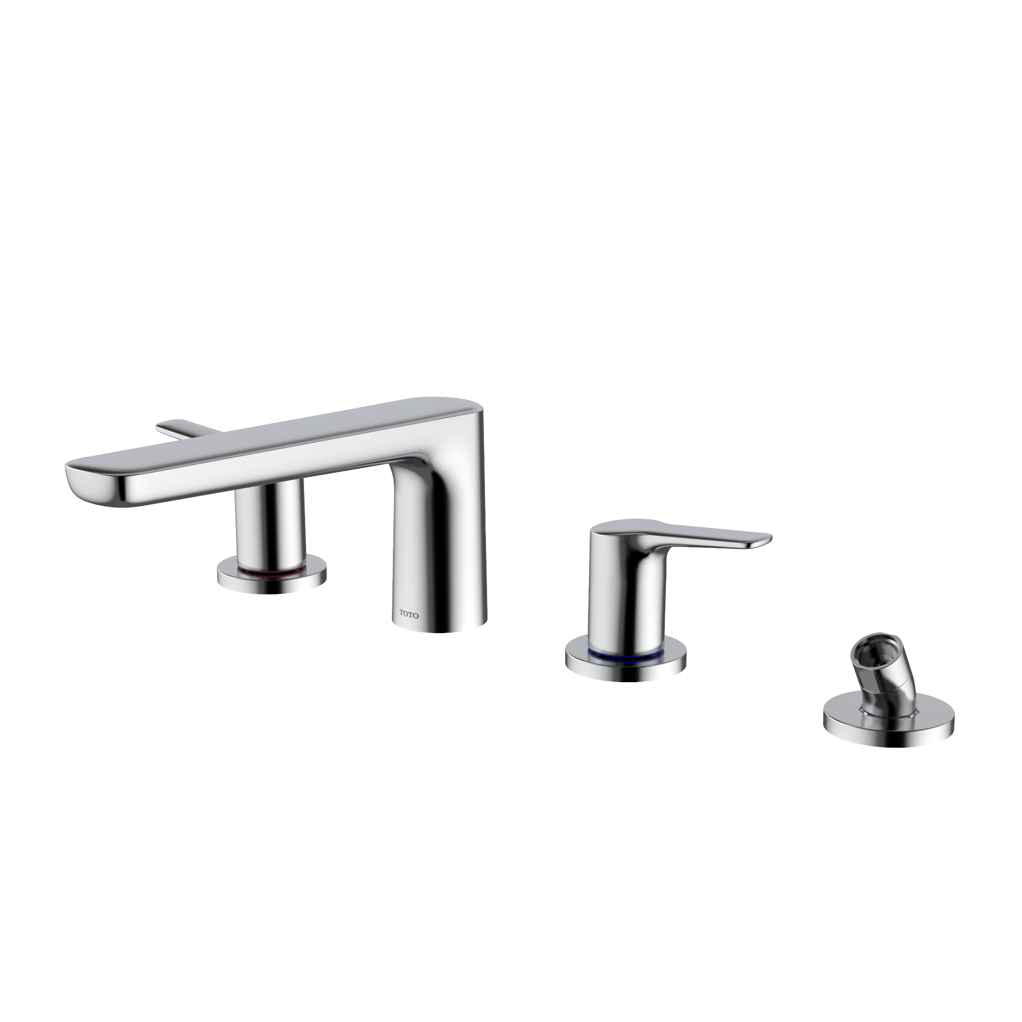 Alternate Image for TOTO GS Four-hole Deck-Mount Roman Tub Filler Trim with Handshower, Polished Chrome, Brass, TBG03202U#CP