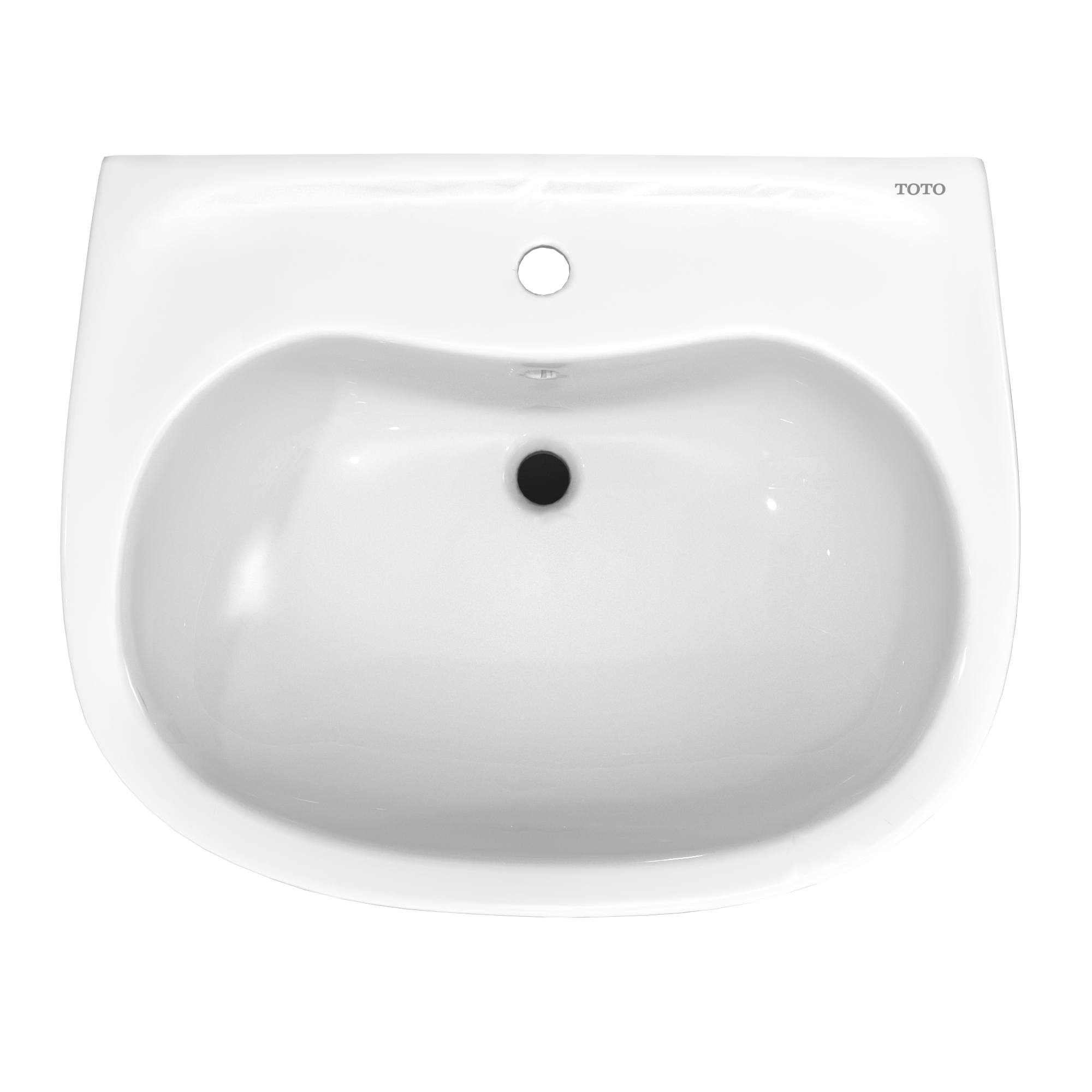 Alternate Image for TOTO Prominence Oval Basin Pedestal Bathroom Sink with CeFiONtect for Single Hole Faucets, Cotton White, Vitreous China, LPT242G#01