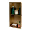 ALFI brand ABNP1224-BG 12" x 24" Brushed Gold PVD Stainless Steel Vertical Double Shelf Shower Niche, 20 Gauge