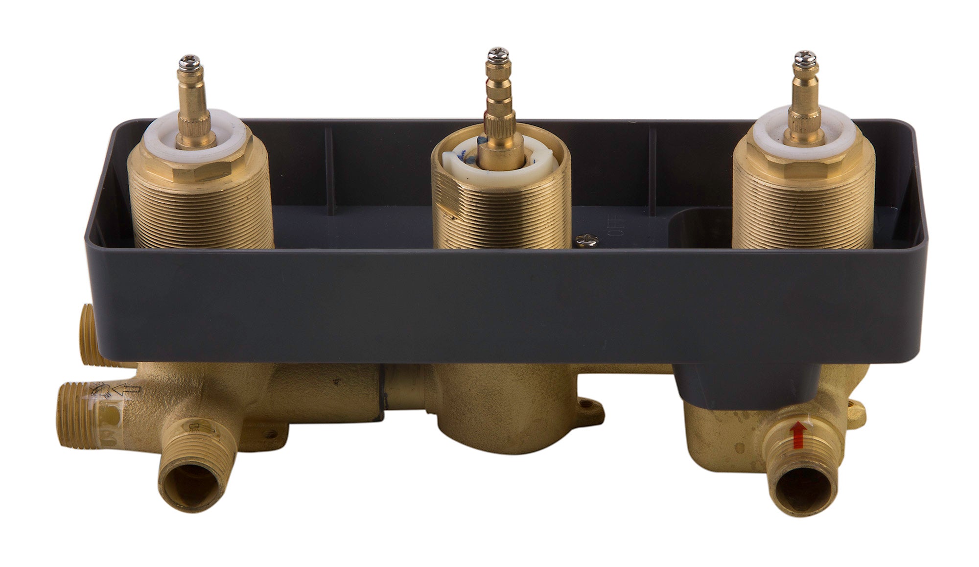 Alternate Image for ALFI brand AB4101-BN Brushed Nickel Concealed 4-Way Thermostatic Valve Shower Mixer /w Round Knobs, Brass