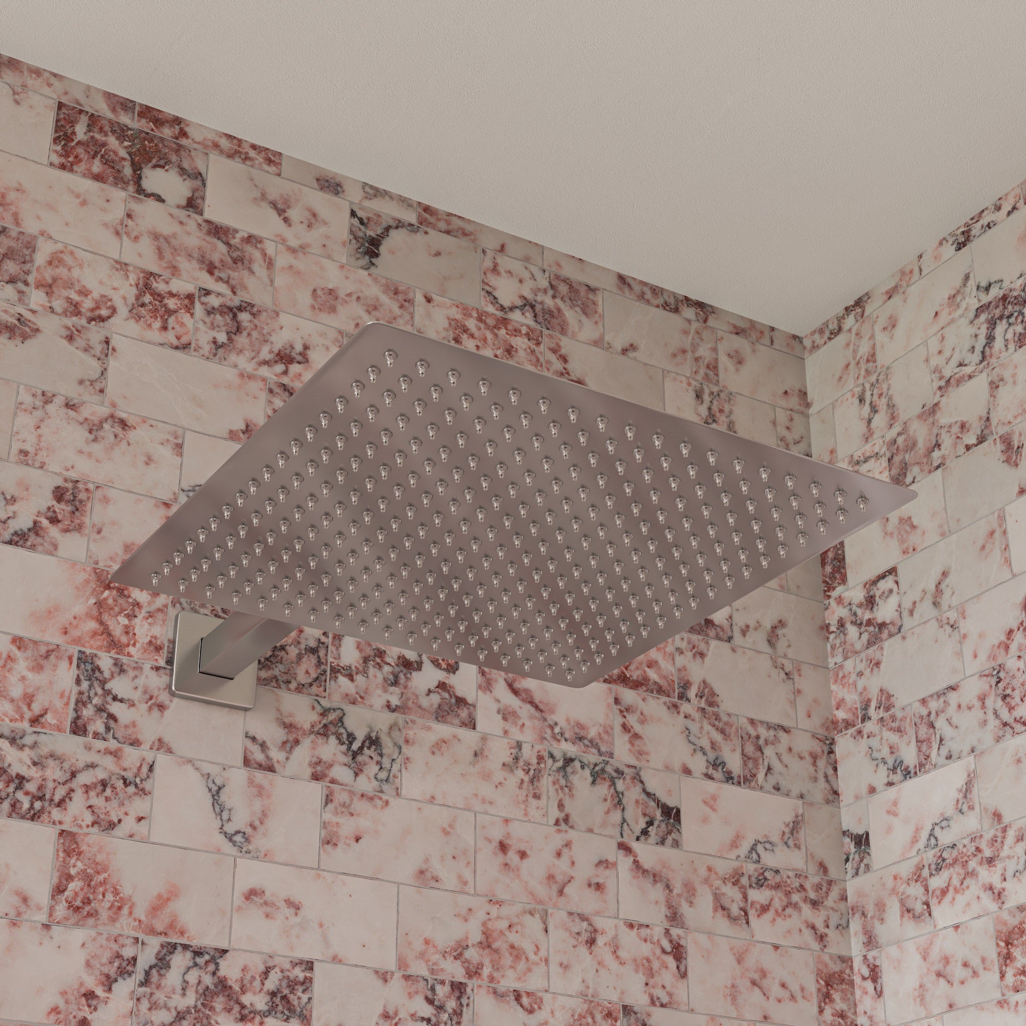 Alternate Image for ALFI brand ABSA20S-BN Brushed Nickel 20" Square Wall Shower Arm, Brass