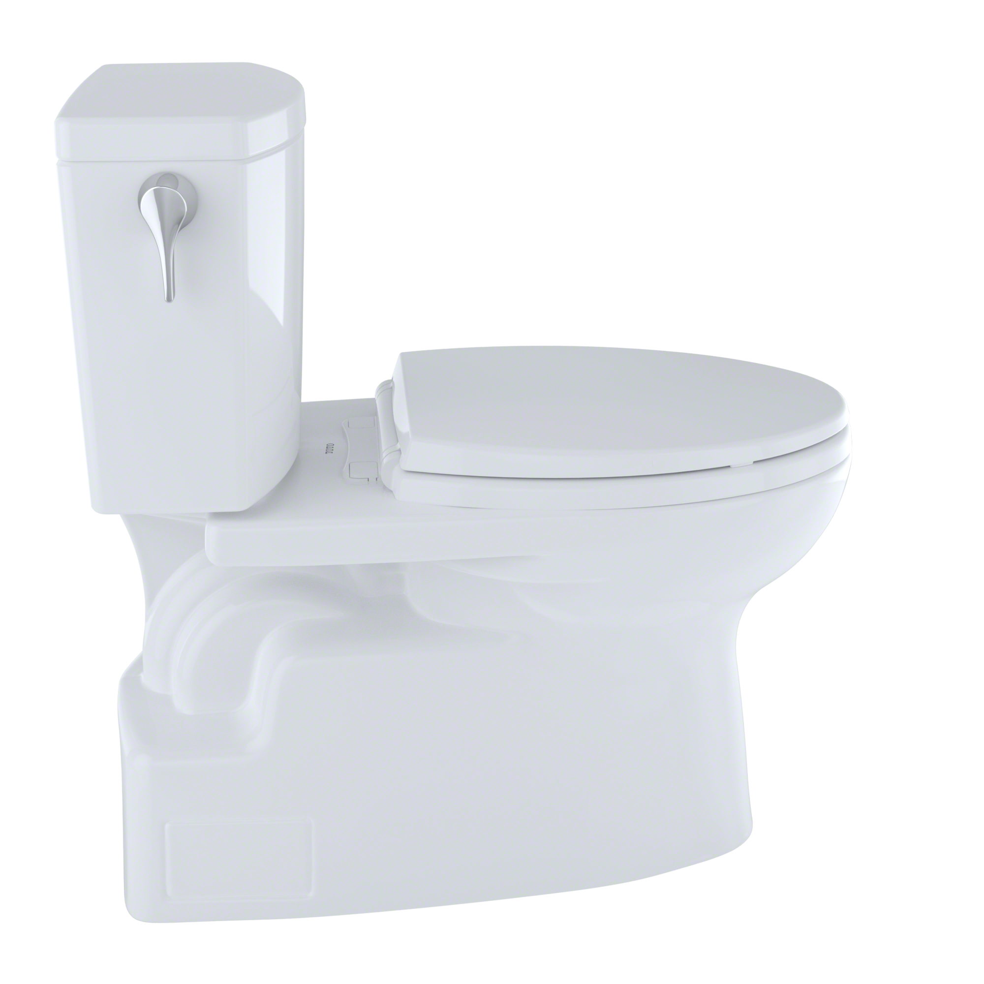 Alternate Image for TOTO Vespin II 1G Two-Piece Elongated 1.0 GPF Universal Height Skirted Toilet with CEFIONTECT and Right-Hand Trip Lever, Cotton White, Vitreous China, CST474CUFRG#01