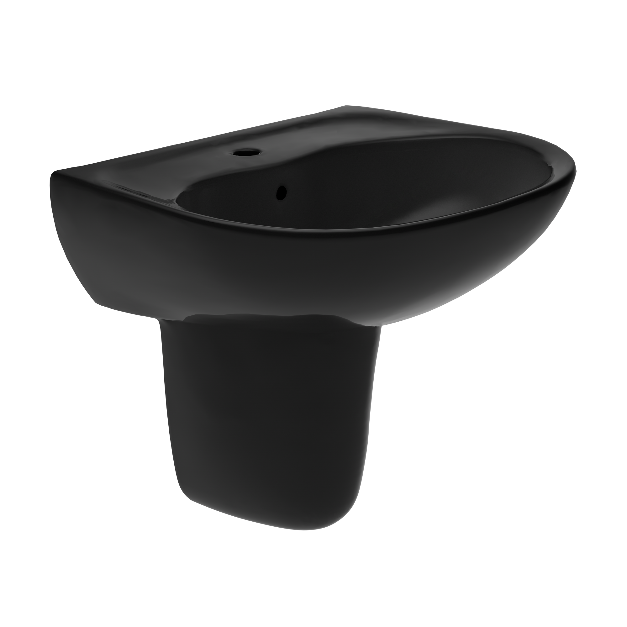 TOTO Supreme Oval Wall-Mount Bathroom Sink and Shroud for Single Hole Faucets, Ebony, Vitreous China, LHT241#51