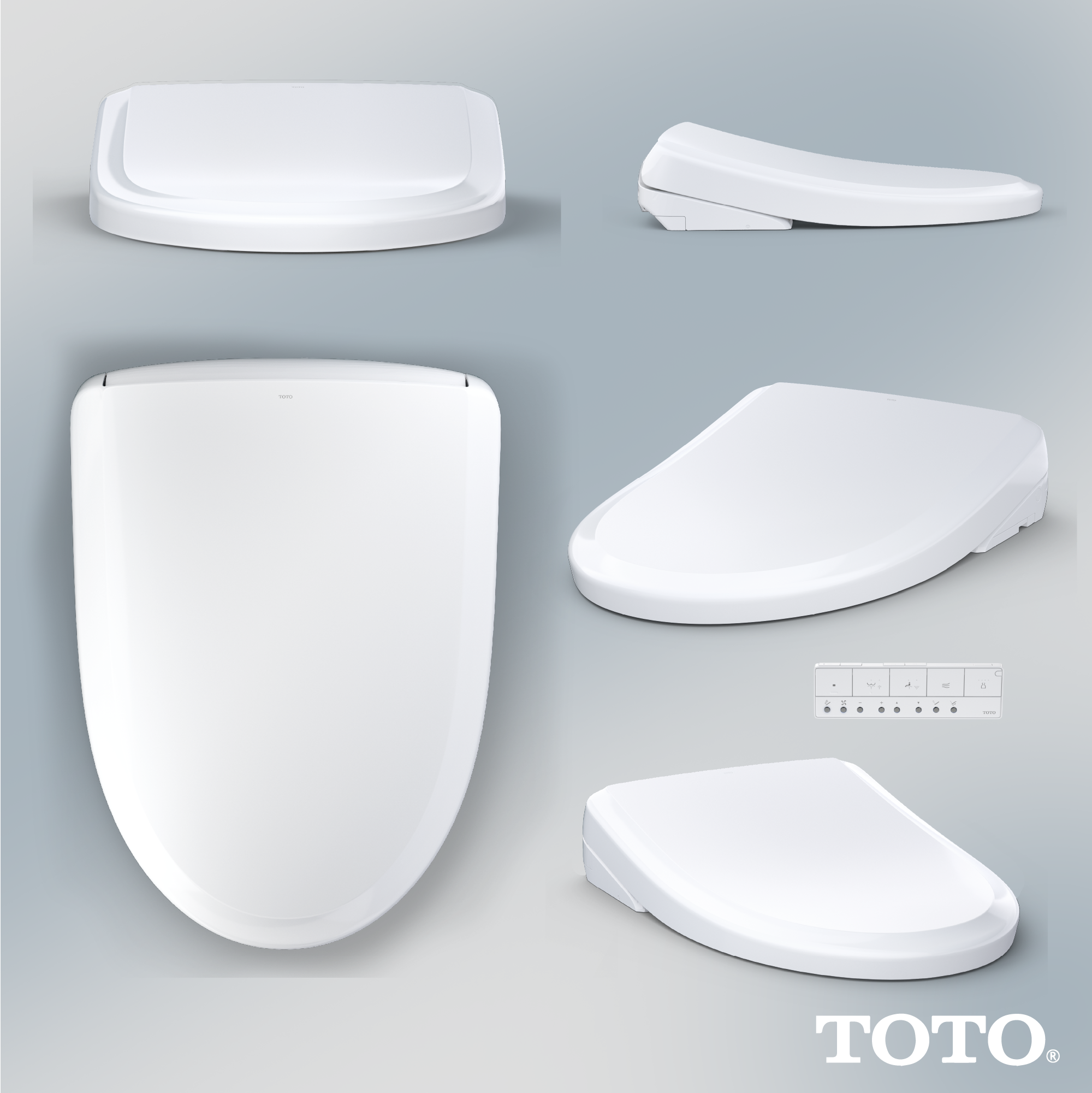 Alternate Image for TOTO S7 WASHLET+ Electronic Bidet Toilet Seat with EWATER+ Bowl and Wand Cleaning and Classic Lid, Elongated, Cotton White, Plastic, SW4724AT40#01