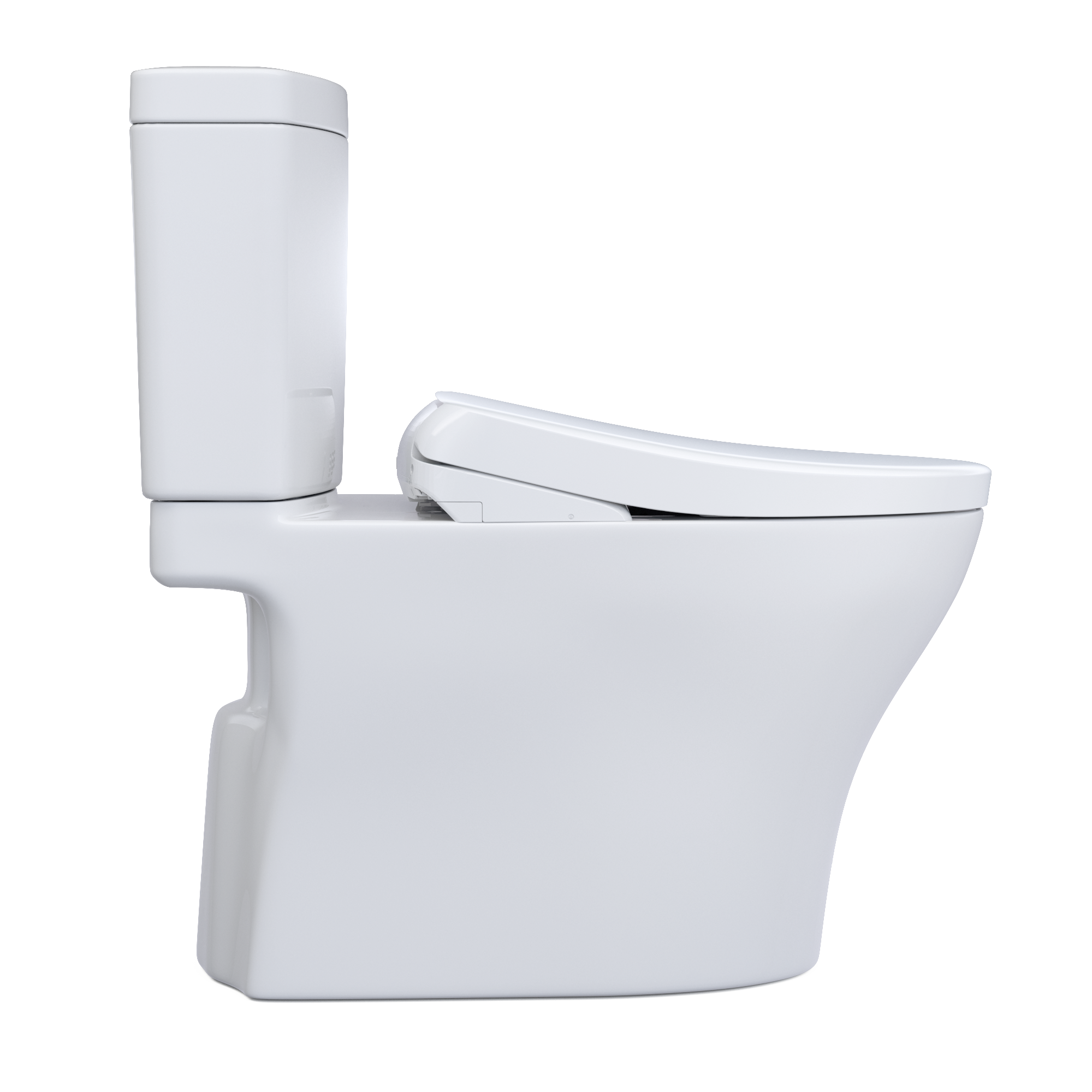 Alternate Image for TOTO WASHLET+ Aquia IV Two-Piece Elongated Dual Flush 1.28 and 0.9 GPF Toilet with Auto Flush S7A Contemporary Bidet Seat, Cotton White, Vitreous China|Plastic, MW4464736CEMFGNA#01