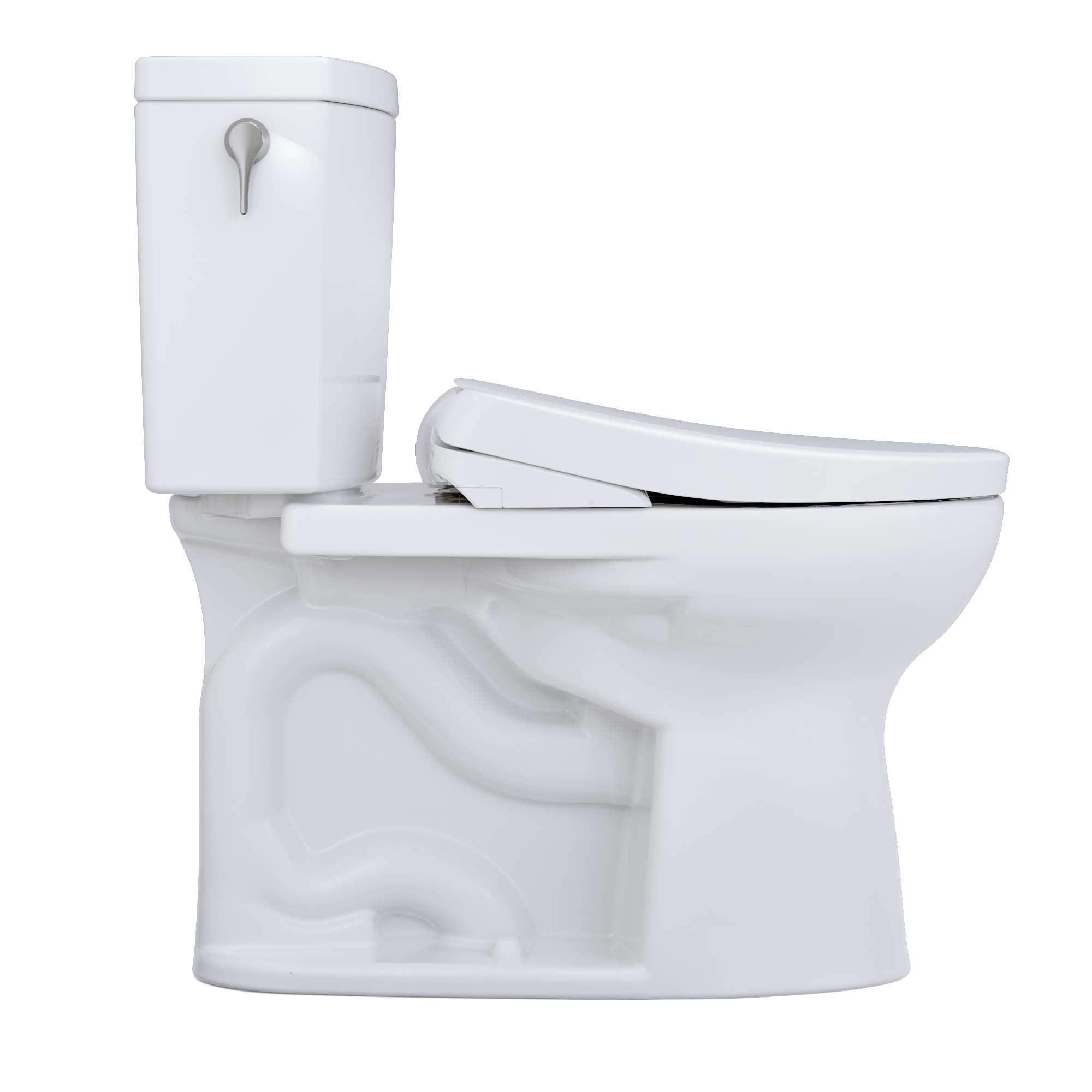 Alternate Image for TOTO WASHLET+ Drake II 1G Two-Piece Elongated 1.0 GPF Toilet and WASHLET+ S7 Contemporary Bidet Seat, Cotton White, Vitreous China|Plastic, MW4544726CUFG#01