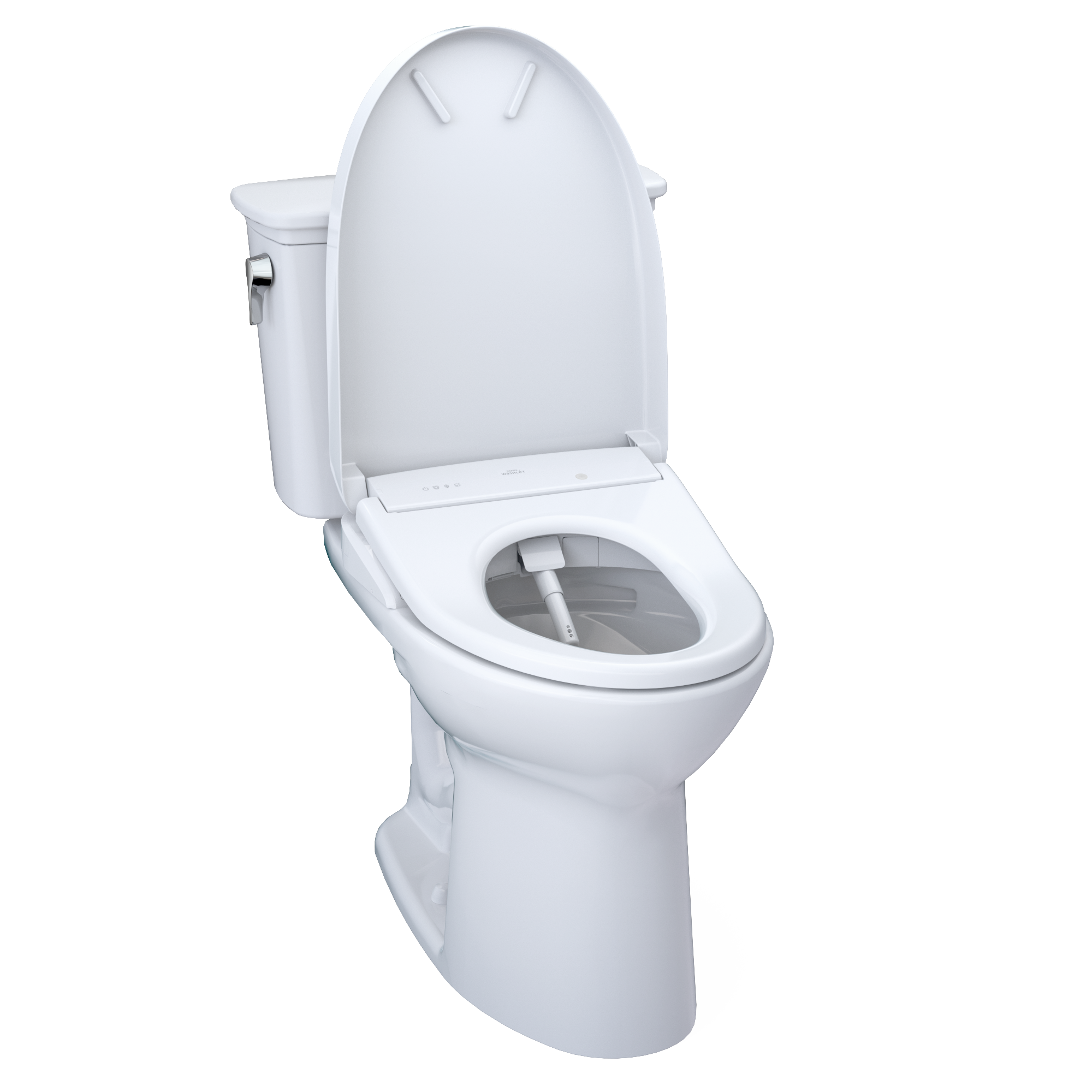 Alternate Image for TOTO Drake Transitional WASHLET+ Two-Piece Elongated 1.28 GPF Universal Height TORNADO FLUSH Toilet and S7 Bidet Seat with Auto Flush, Cotton White, Vitreous China|Plastic, MW7864726CEFGA.10#01