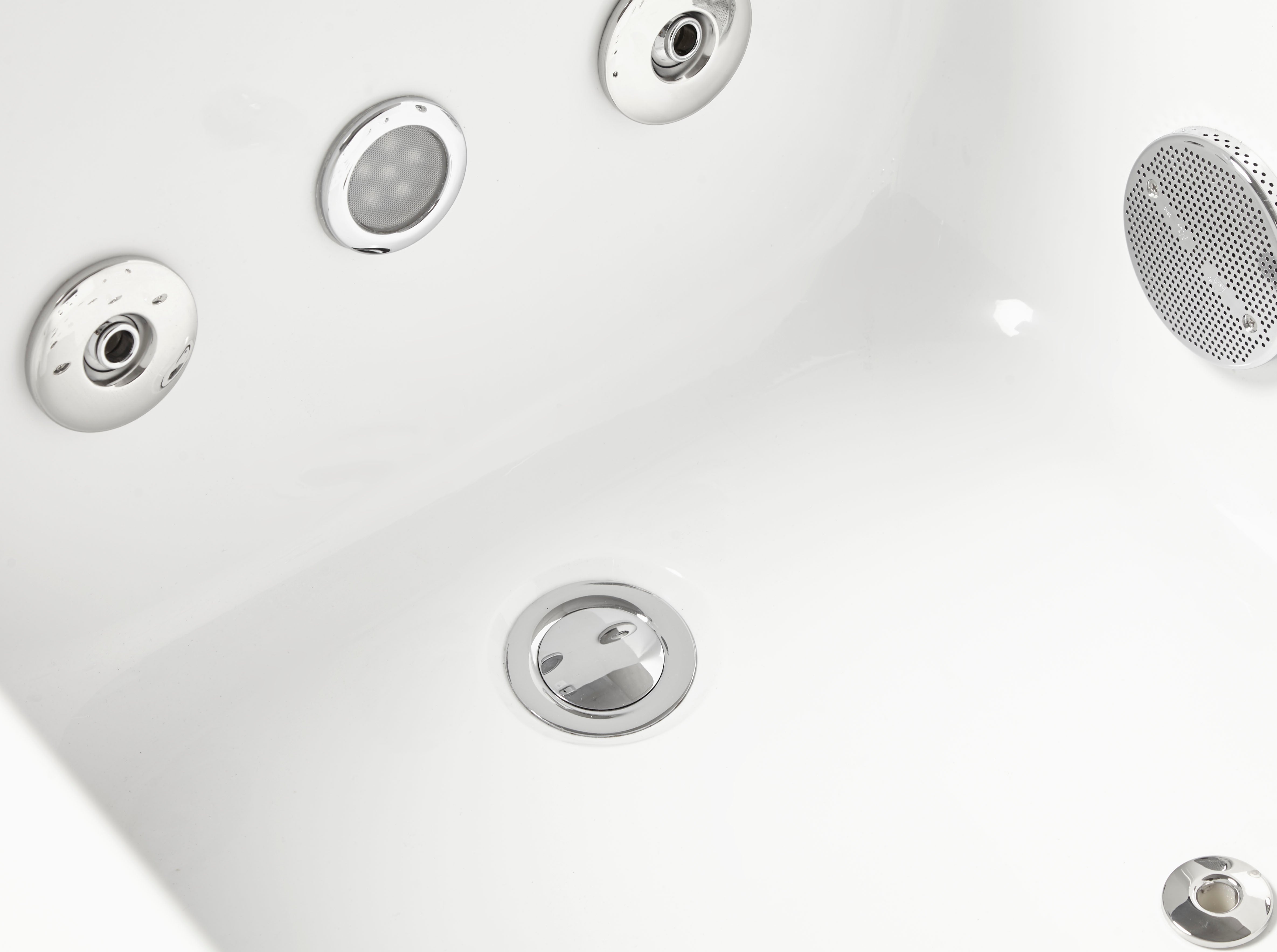 Alternate Image for Eago 71" Acrylic Corner Rectangle Bathtub with Fixtures, White, AM154ETL-L6