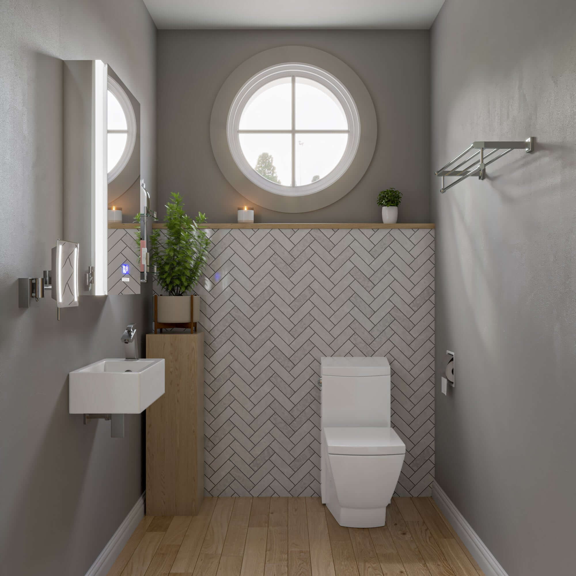 Alternate Image for ALFI brand 19.75" x 10" Rectangle Wall Mount Porcelain Bathroom Sink, White, 1 Faucet Hole, ABC116