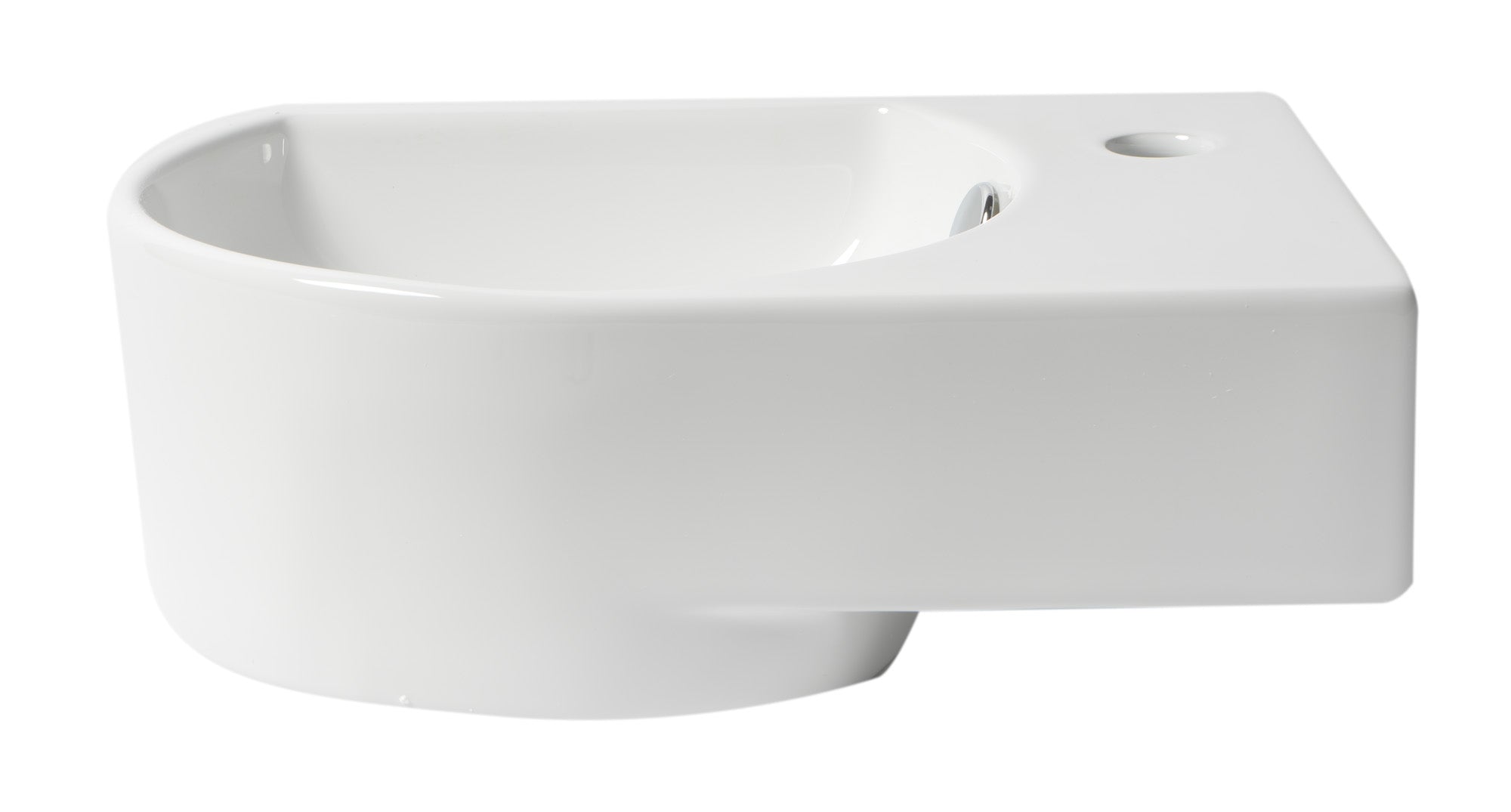 Alternative View of ALFI brand 16" x 10.63" Oval Wall Mount Porcelain Bathroom Sink, White, 1 Faucet Hole, ABC119