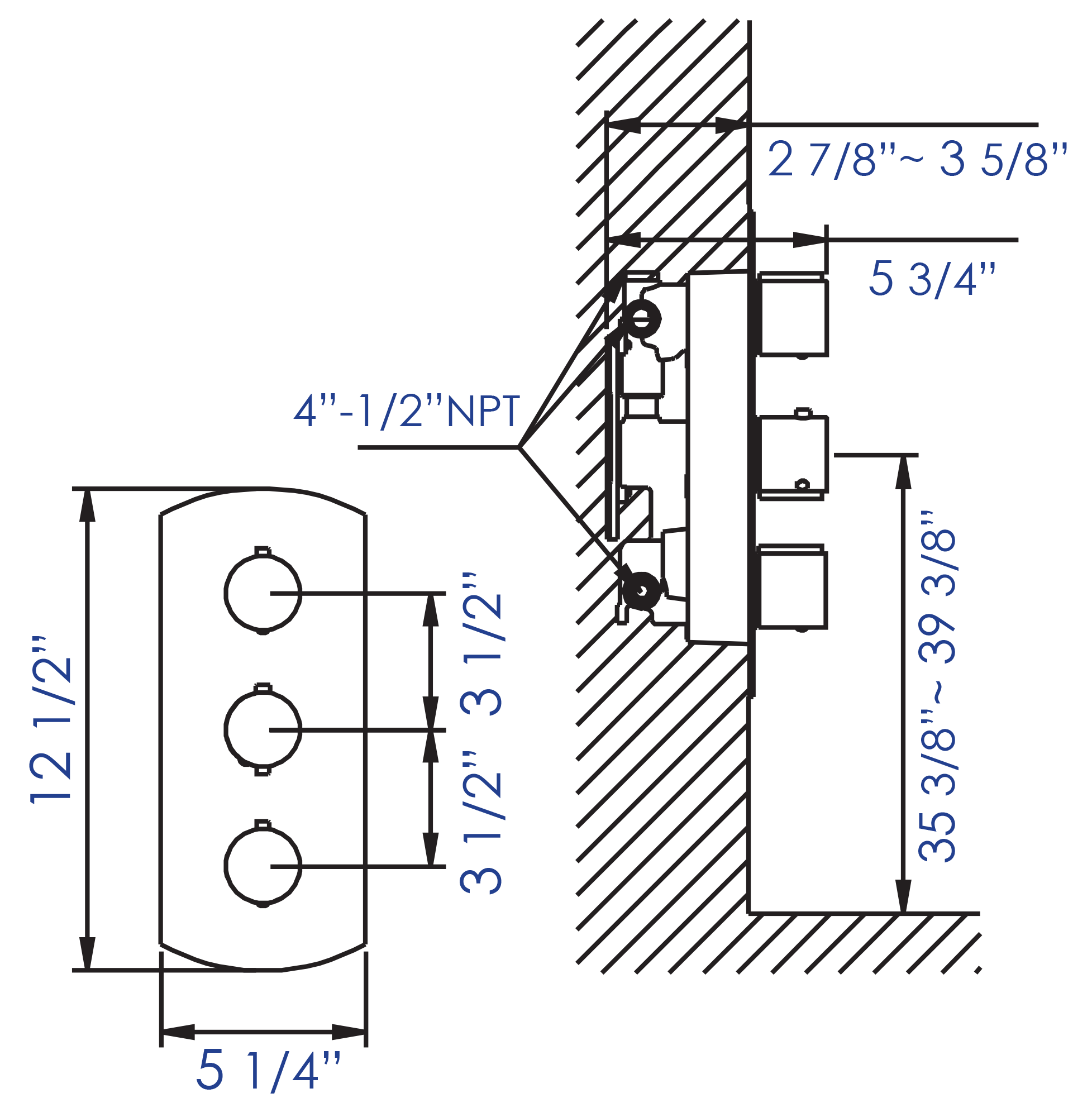 ALFI brand AB3901-BN Brushed Nickel Round 2 Way Thermostatic Shower Mixer, Brass