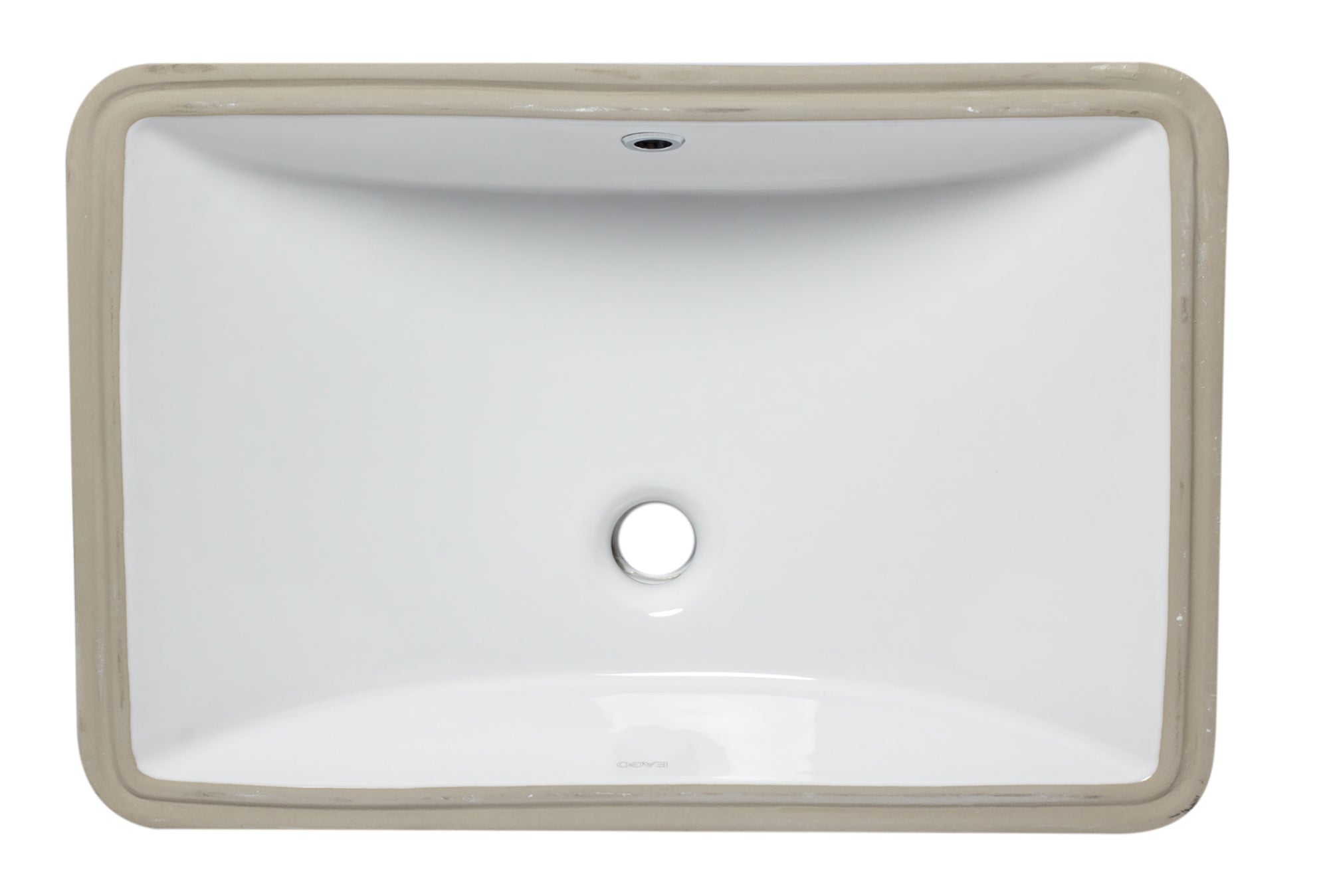 Alternate Image for Eago 22" x 15" Rectangle Under Mount Porcelain Bathroom Sink, White, No Faucet Hole, BC227