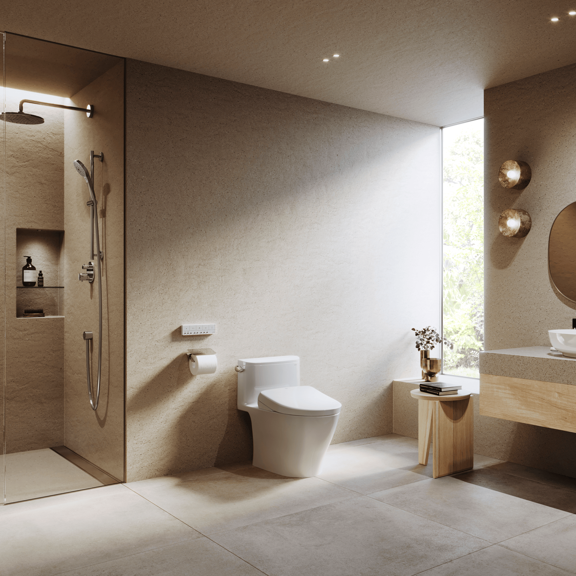 Alternate Image for TOTO S7A WASHLET+ Electronic Bidet Toilet Seat with EWATER+ Bowl and Wand Cleaning, Auto Open and Close Contemporary Lid, Elongated, Cotton White, Plastic, SW4736AT40#01