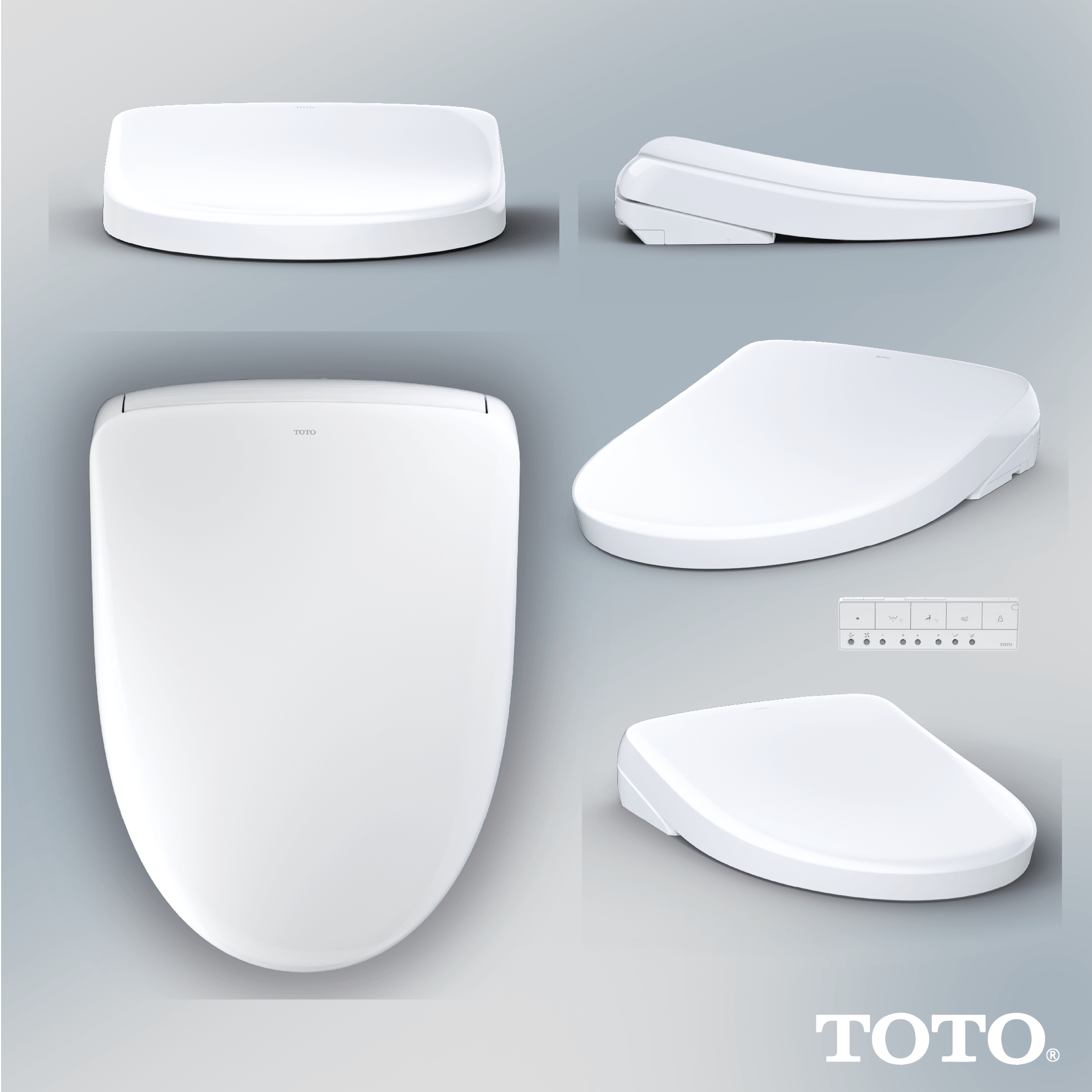 Alternate Image for TOTO S7A WASHLET+ Electronic Bidet Toilet Seat with EWATER+ Bowl and Wand Cleaning, Auto Open and Close Contemporary Lid, Elongated, Cotton White, Plastic, SW4736AT40#01