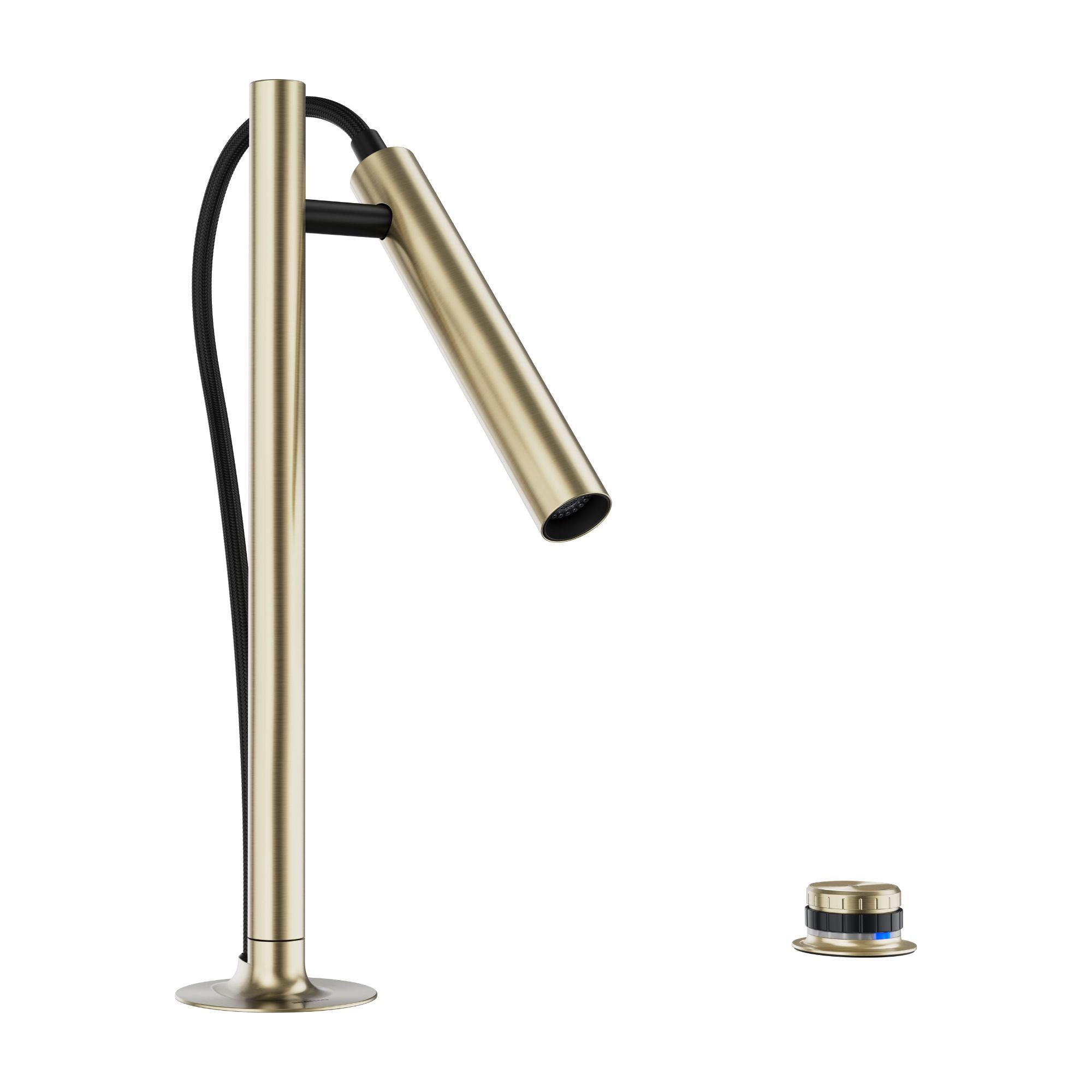 Blanco Luneoo Pull-Down Dual-Spray Kitchen Faucet with Push Button Activation, 1.5 GPM - Satin Gold