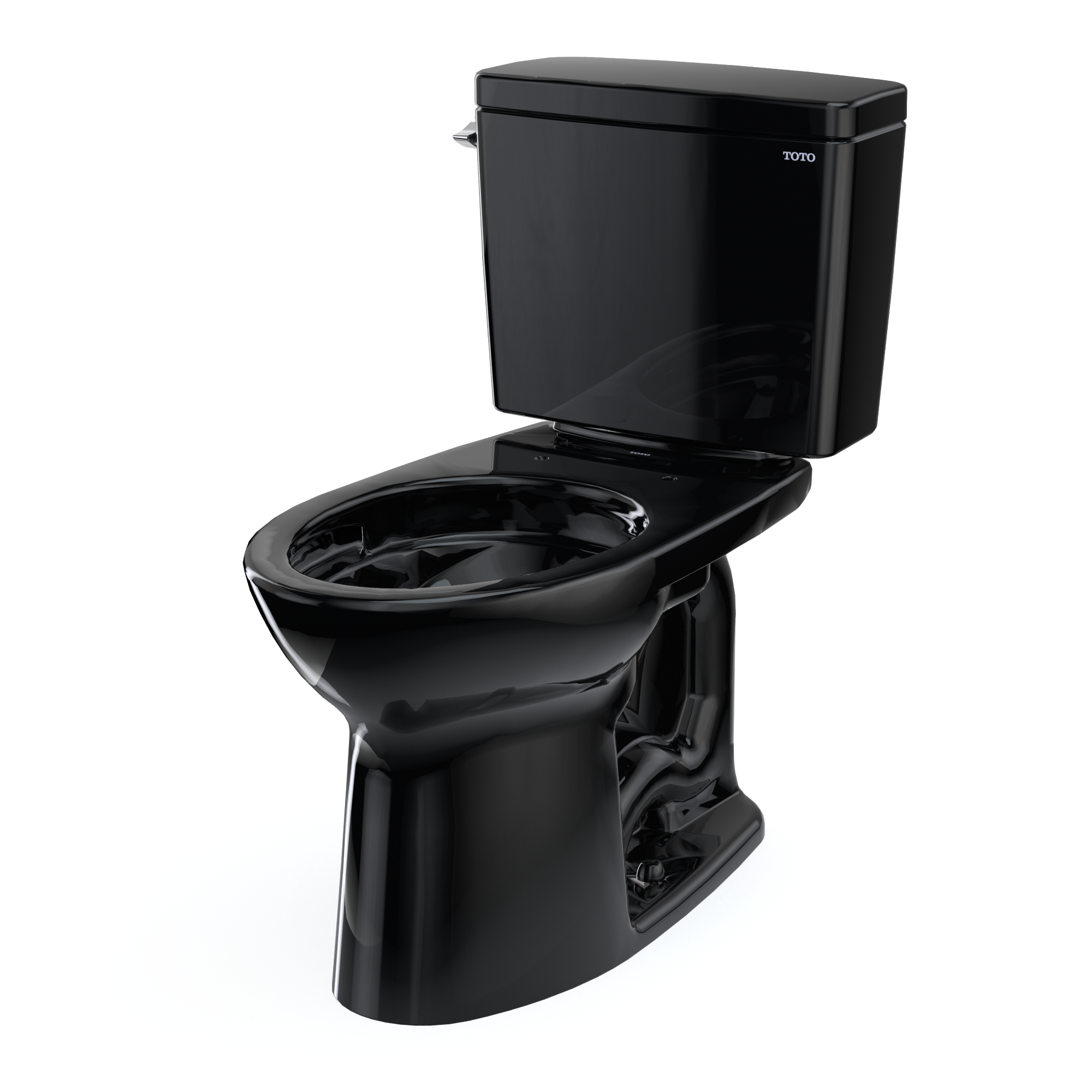 TOTO Drake Two-Piece Elongated 1.28 GPF TORNADO FLUSH Toilet, Ebony, Vitreous China, CST776CE#51