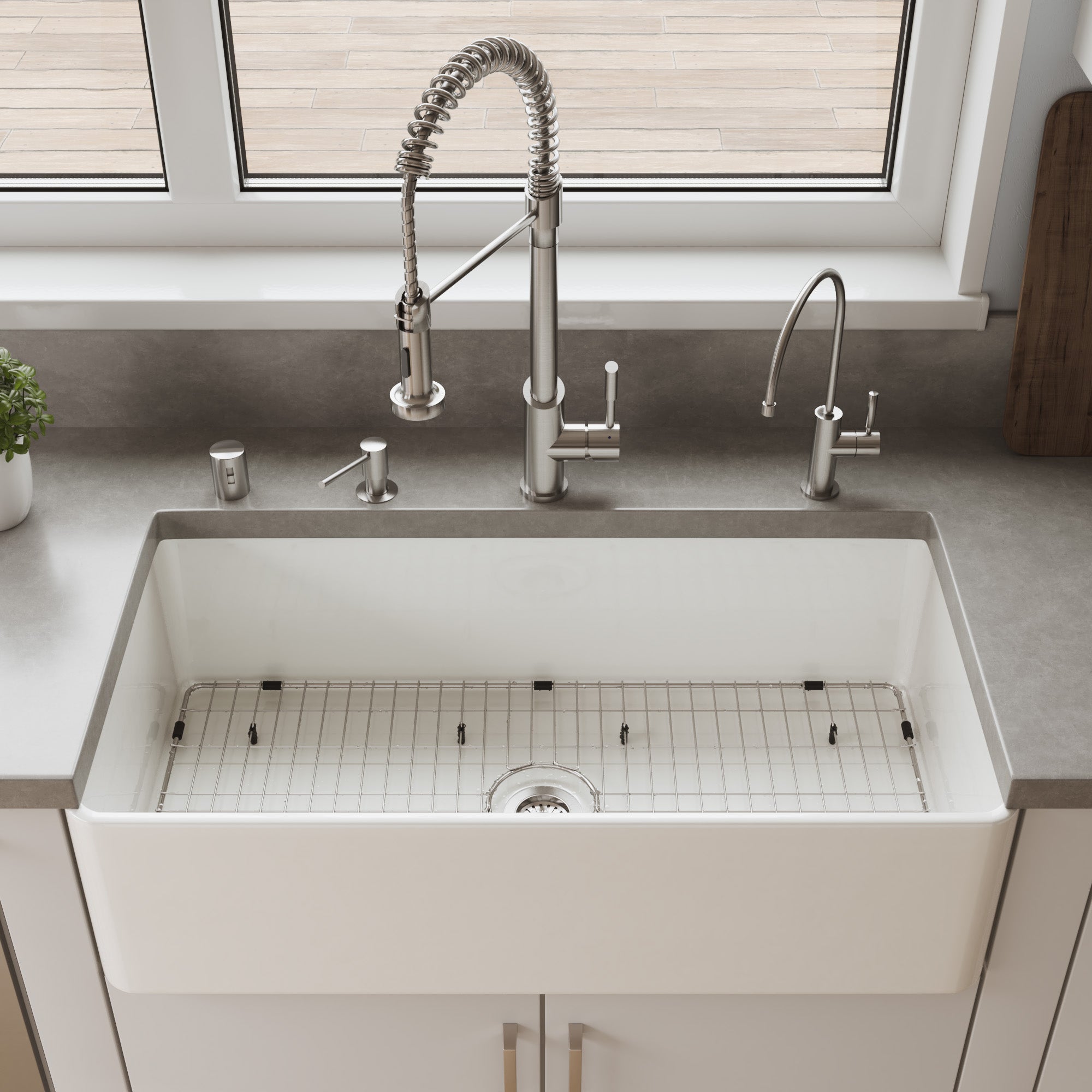 Alternate Image for ALFI brand Grey, ABGR36 Solid Stainless Steel Kitchen Sink Grid for ABF3618 Sink