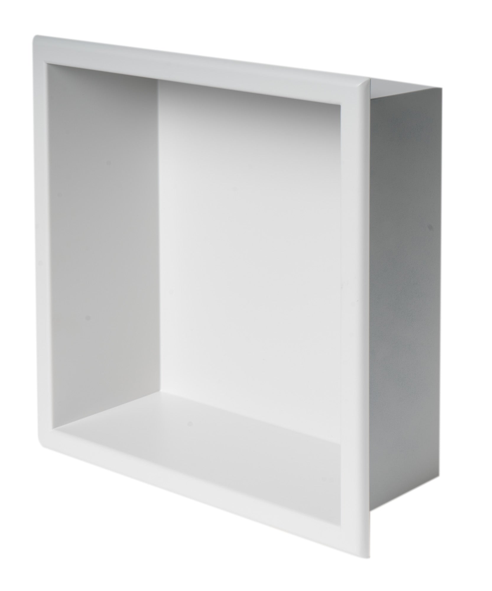 Alternate Image for ALFI brand ABNC1212-W 12" x 12" White Matte Stainless Steel Square Single Shelf Bath Shower Niche, 20 Gauge